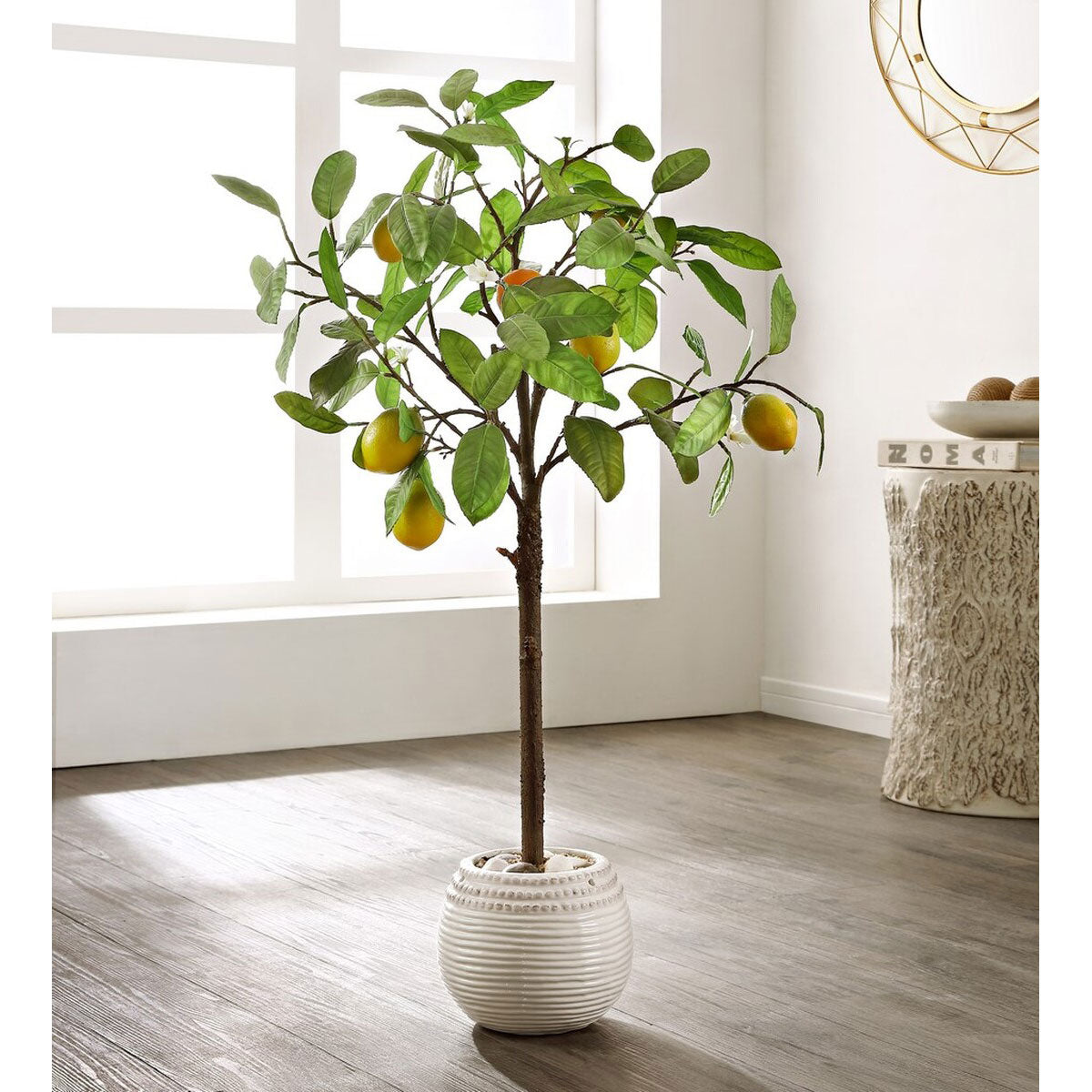 Faux Lemon Potted Tree