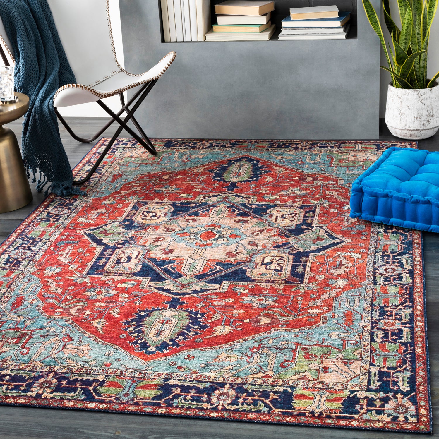 Livabliss Iris Medallion Machine Woven Rug