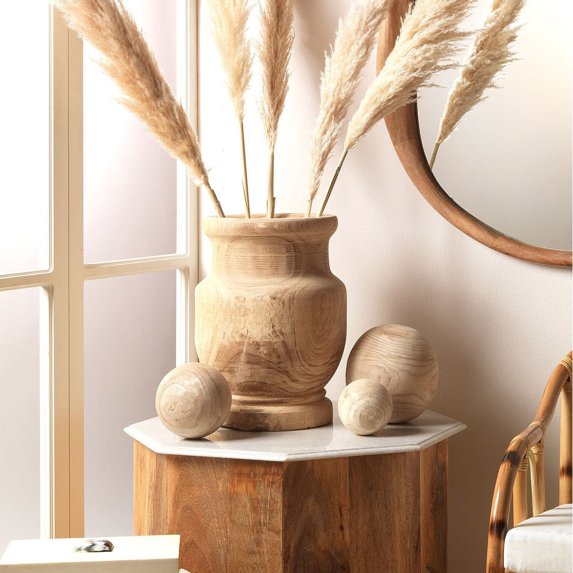 Jamie Young Malibu Wood Ball Set Of 3