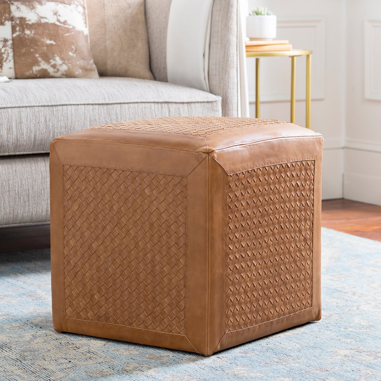 Faber Leather Pouf