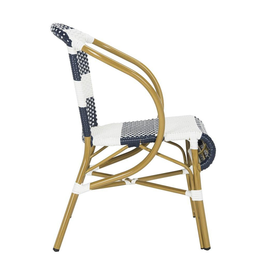 Lia Striped French Bistro Outdoor Side Chair Set of 2