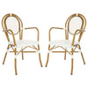 Valeria French Bistro Outdoor Arm Chair Set of 2