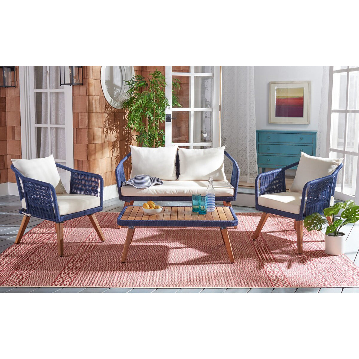 Beckham Outdoor Patio Set of 4 Beige