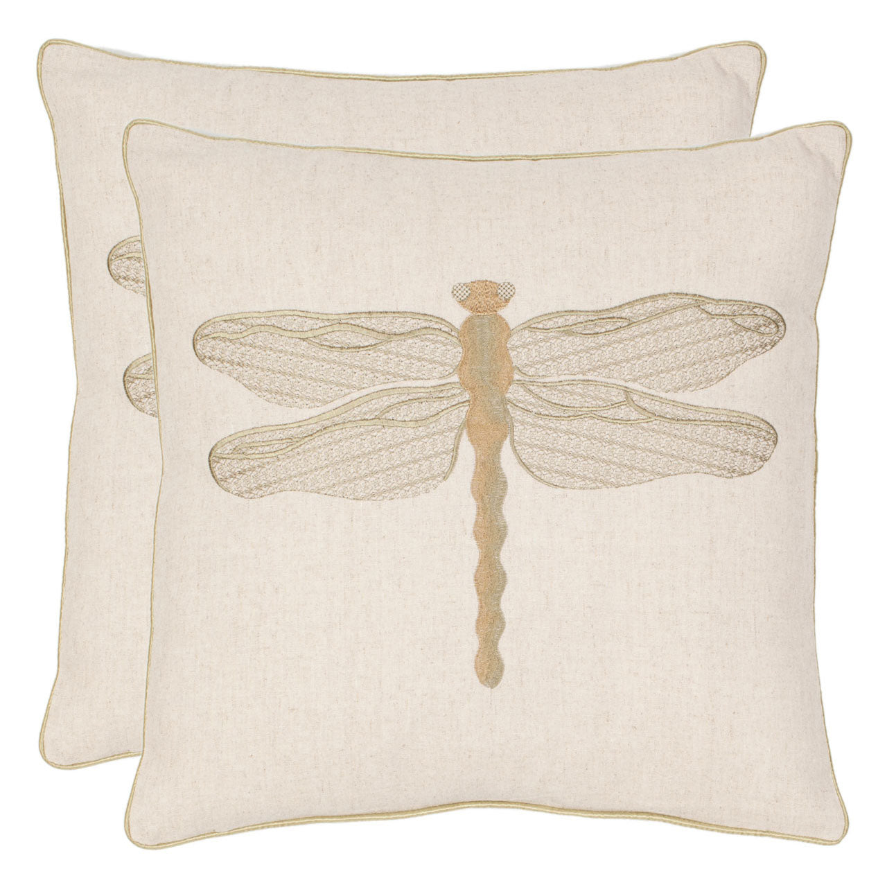 Dragonfly Embroidered Throw Pillow Set of 2