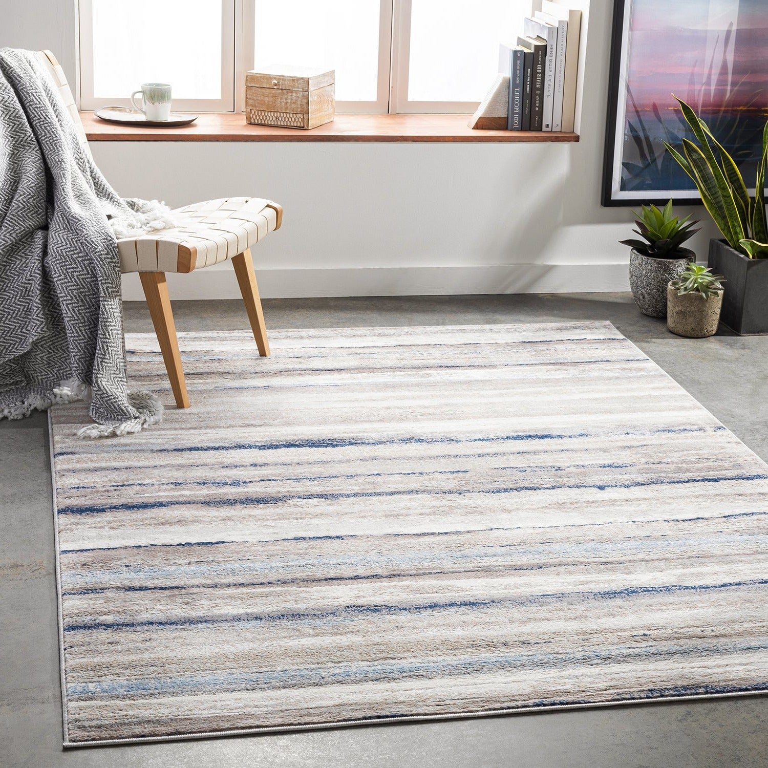 Livabliss Roma Stripe Machine Woven Rug