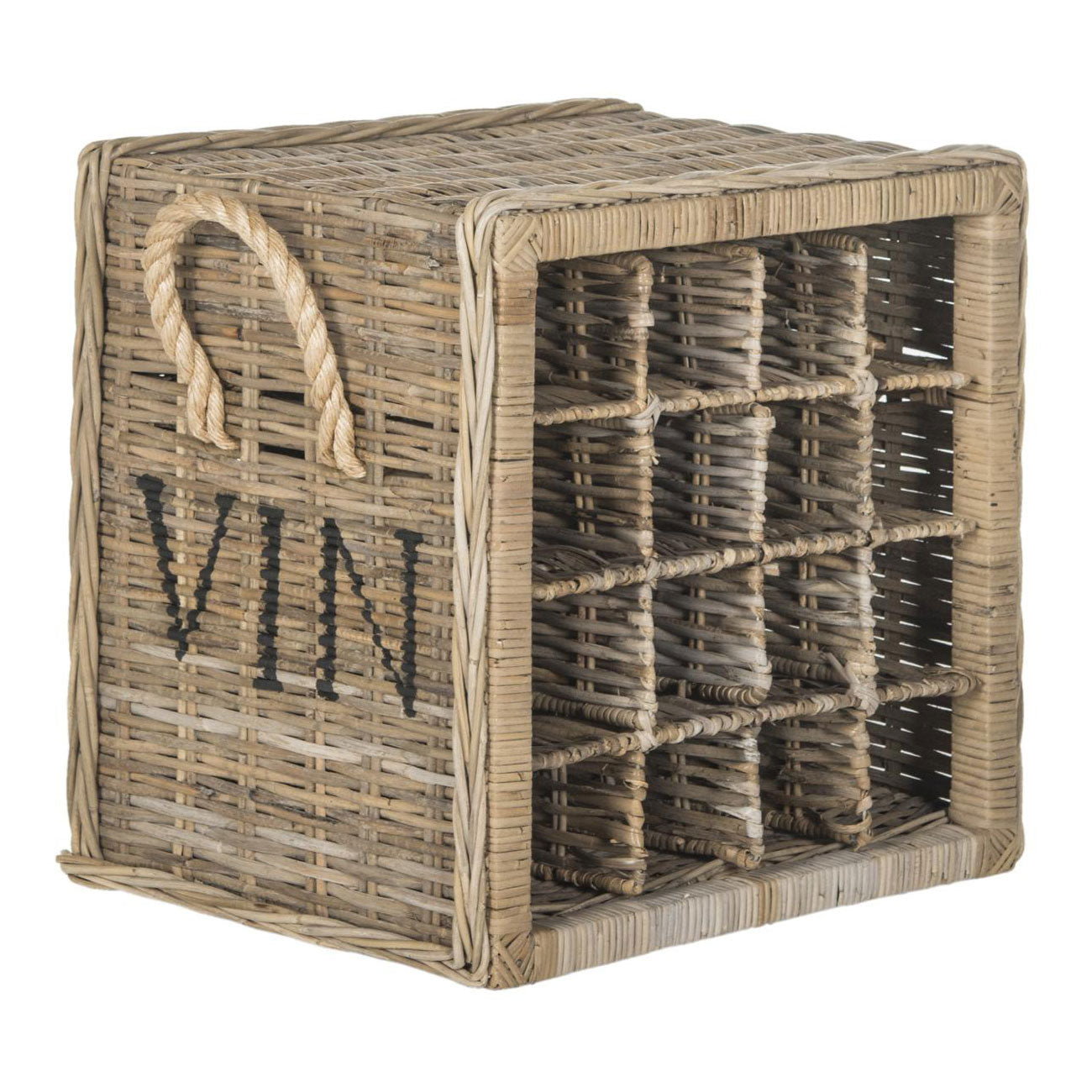 Posey 16-Bottle Wicker Wine Rack