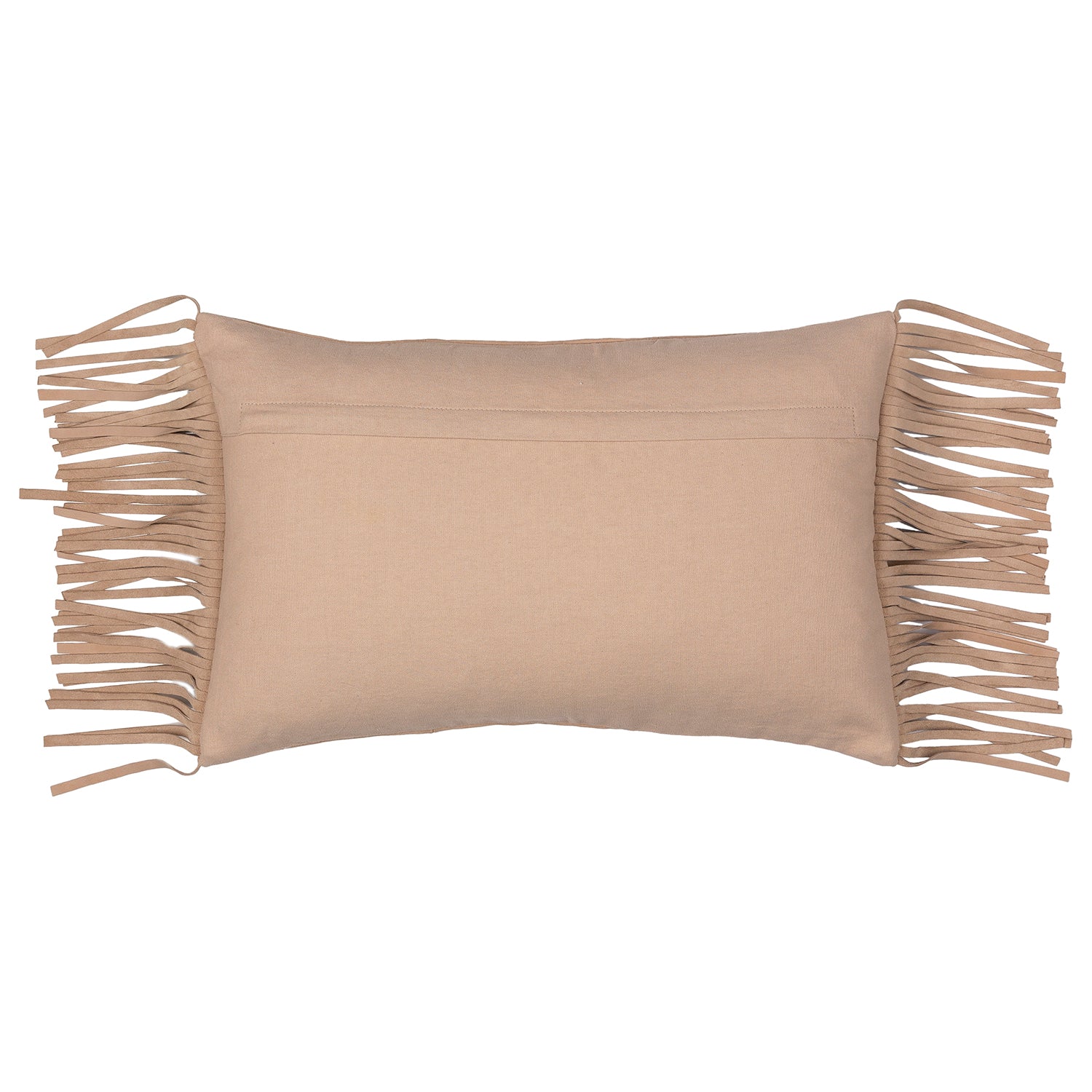 Suede Fringe Throw Pillow