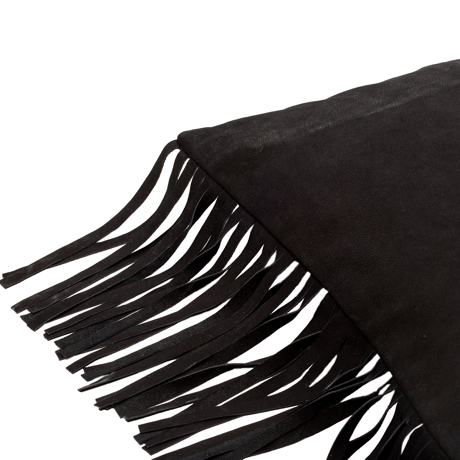 Suede Fringe Throw Pillow