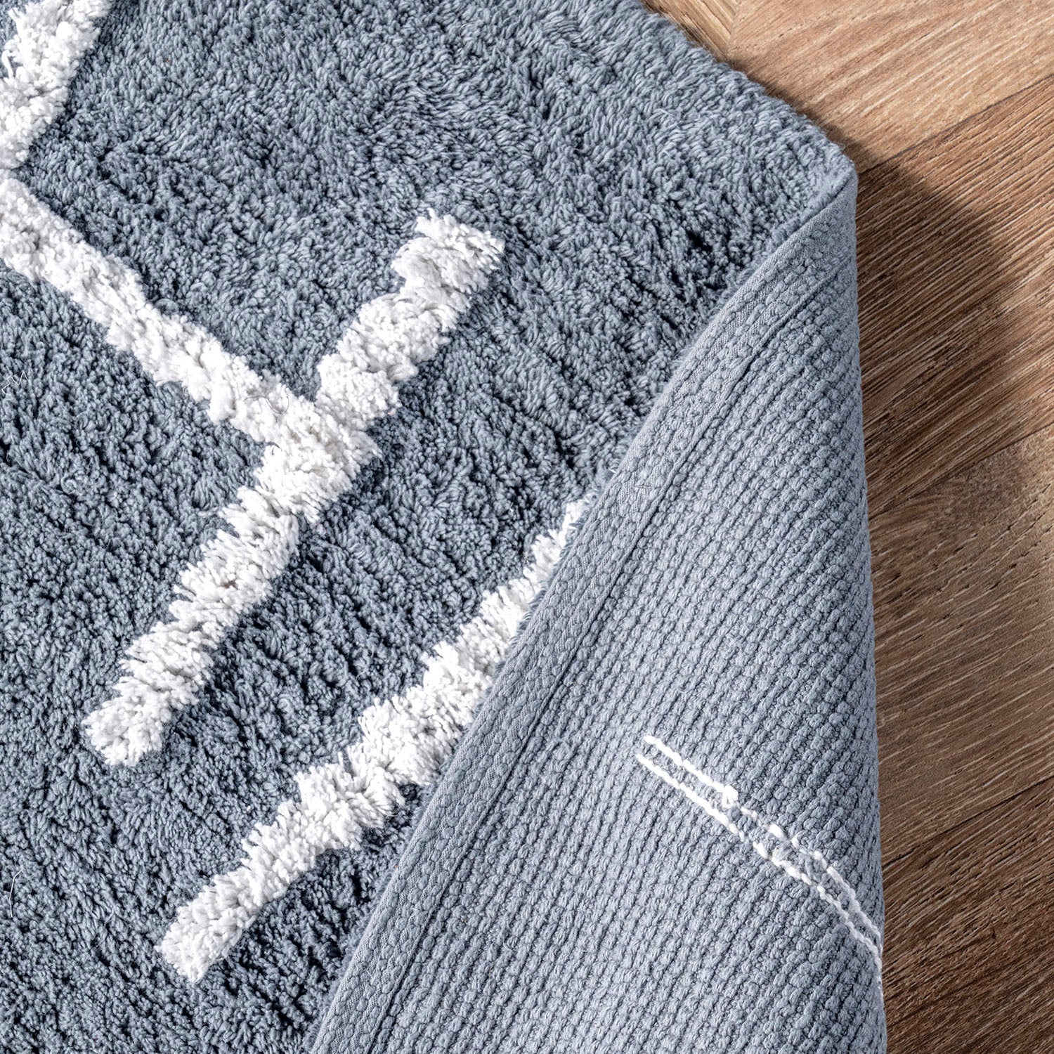 ABC Washable Round Rug - Paynes Gray