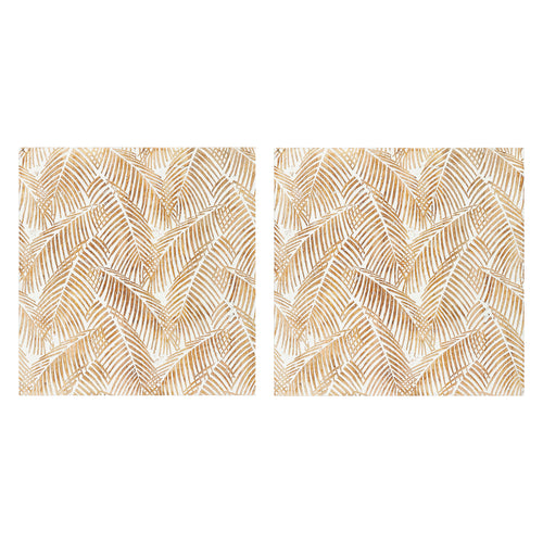 Palm Wood Wall Art Set of 2