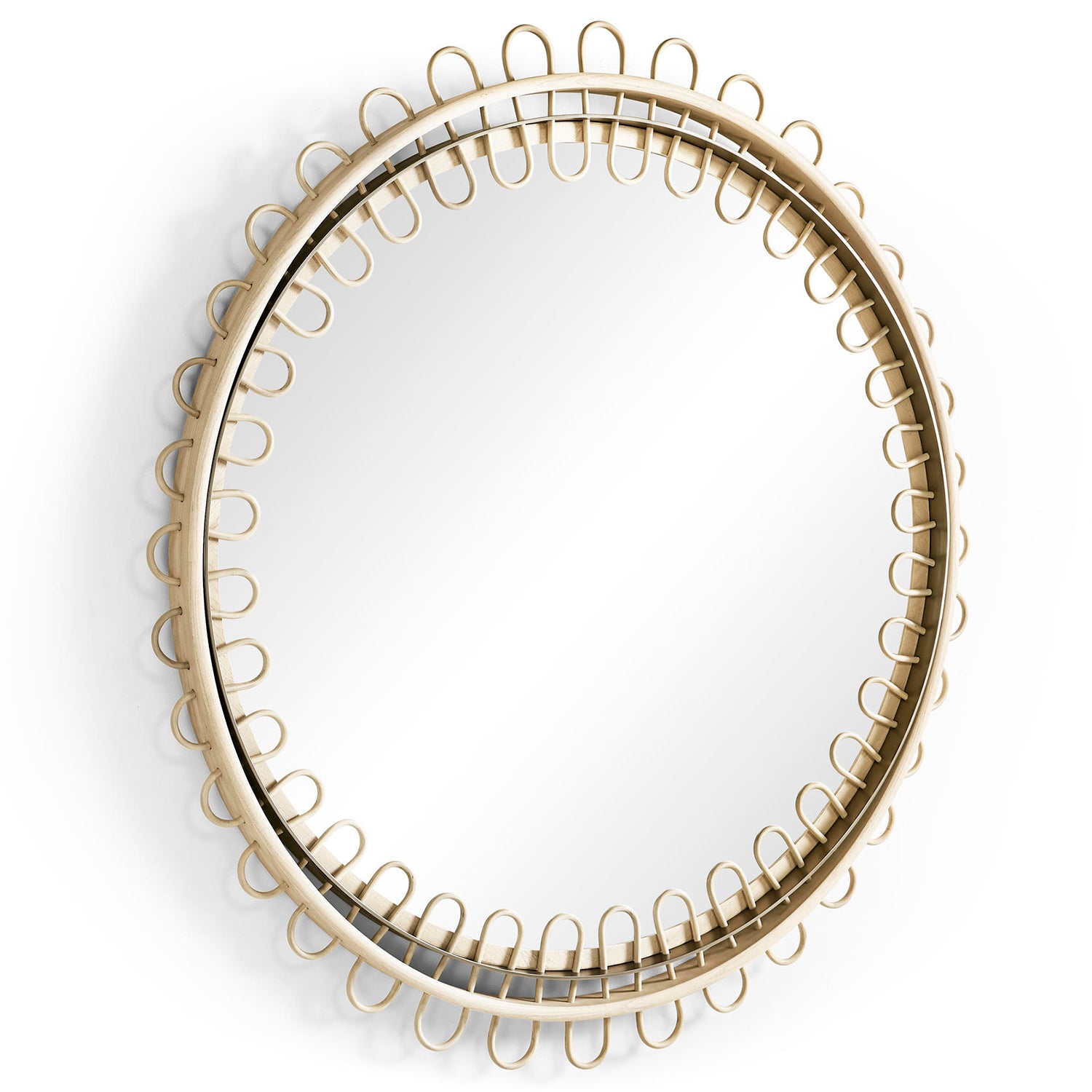 Jonathan Charles Water Vorticity Rattan Mirror