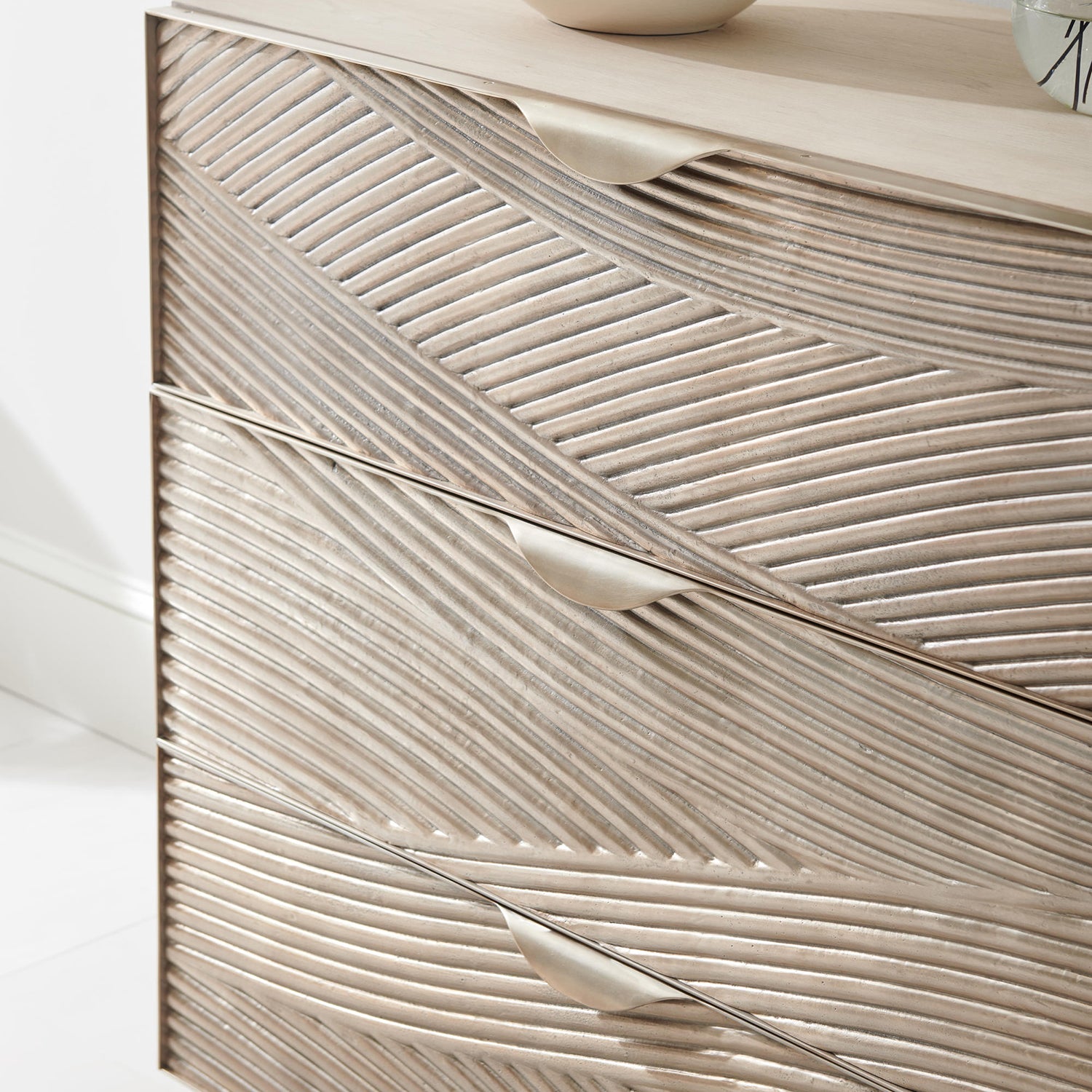 Jonathan Charles Water Capillary Cast Metal Texture Double Dresser