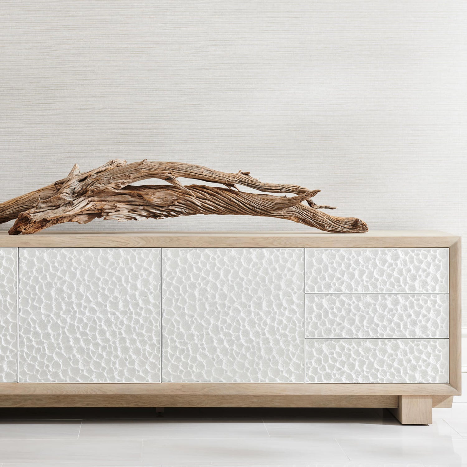 Jonathan Charles Water Pelagic Cast Metal Entertainment Console