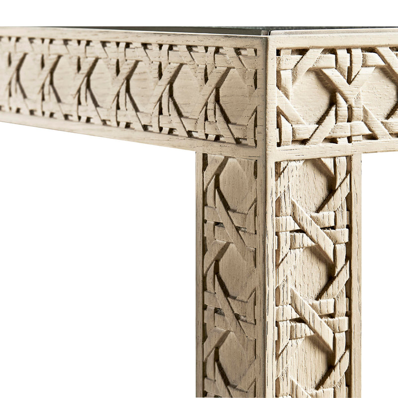 Jonathan Charles Water Cnoidal Carved End Table