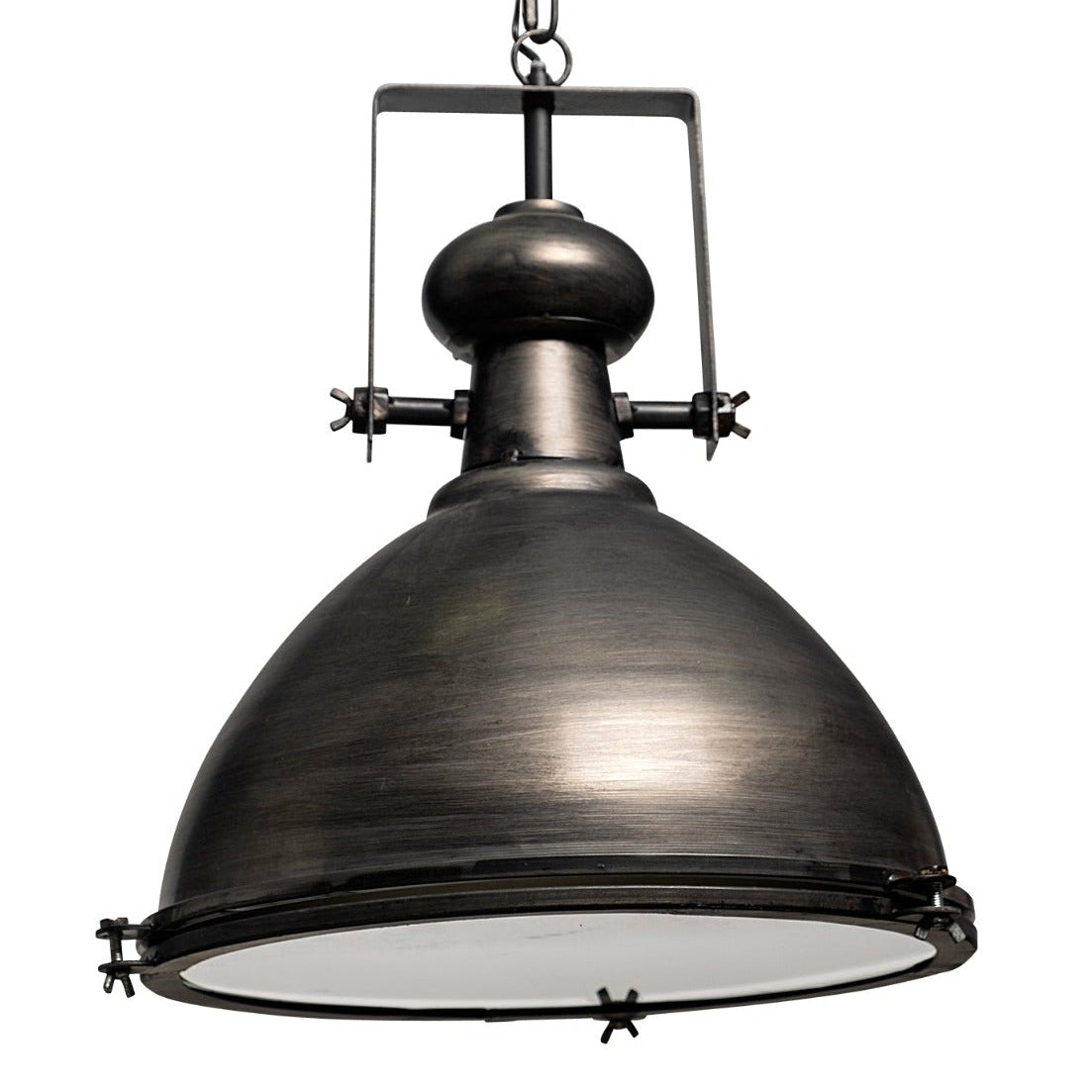 Mercana Bashaw Gray Toned Metal Dome Pendant, primary product view