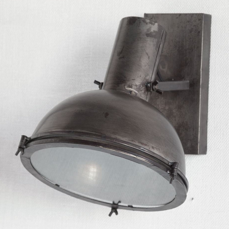 Mercana Taza Gray Metal Dome Shade Wall Sconce, primary product view