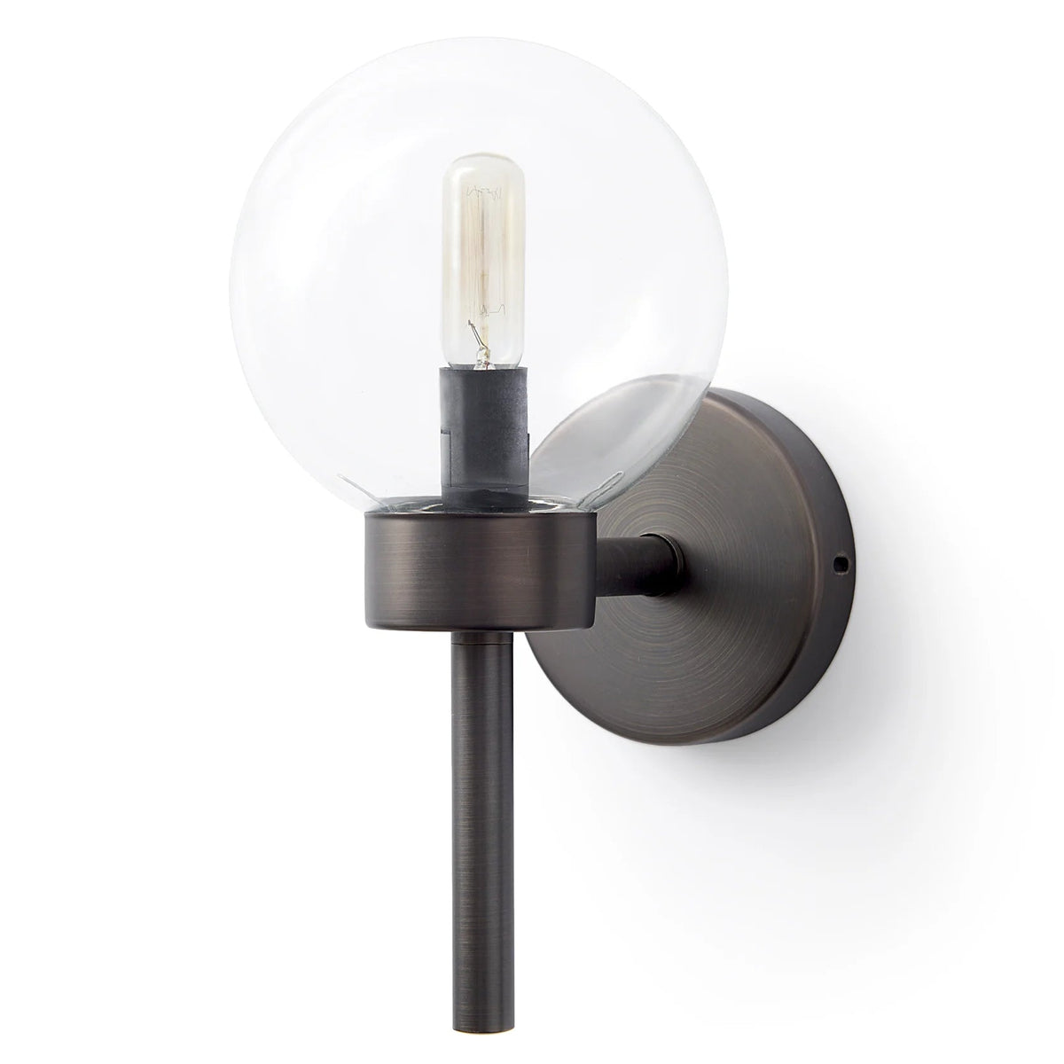 Mercana Boltern II Black Toned Glass Globe Wall Sconce, primary product view