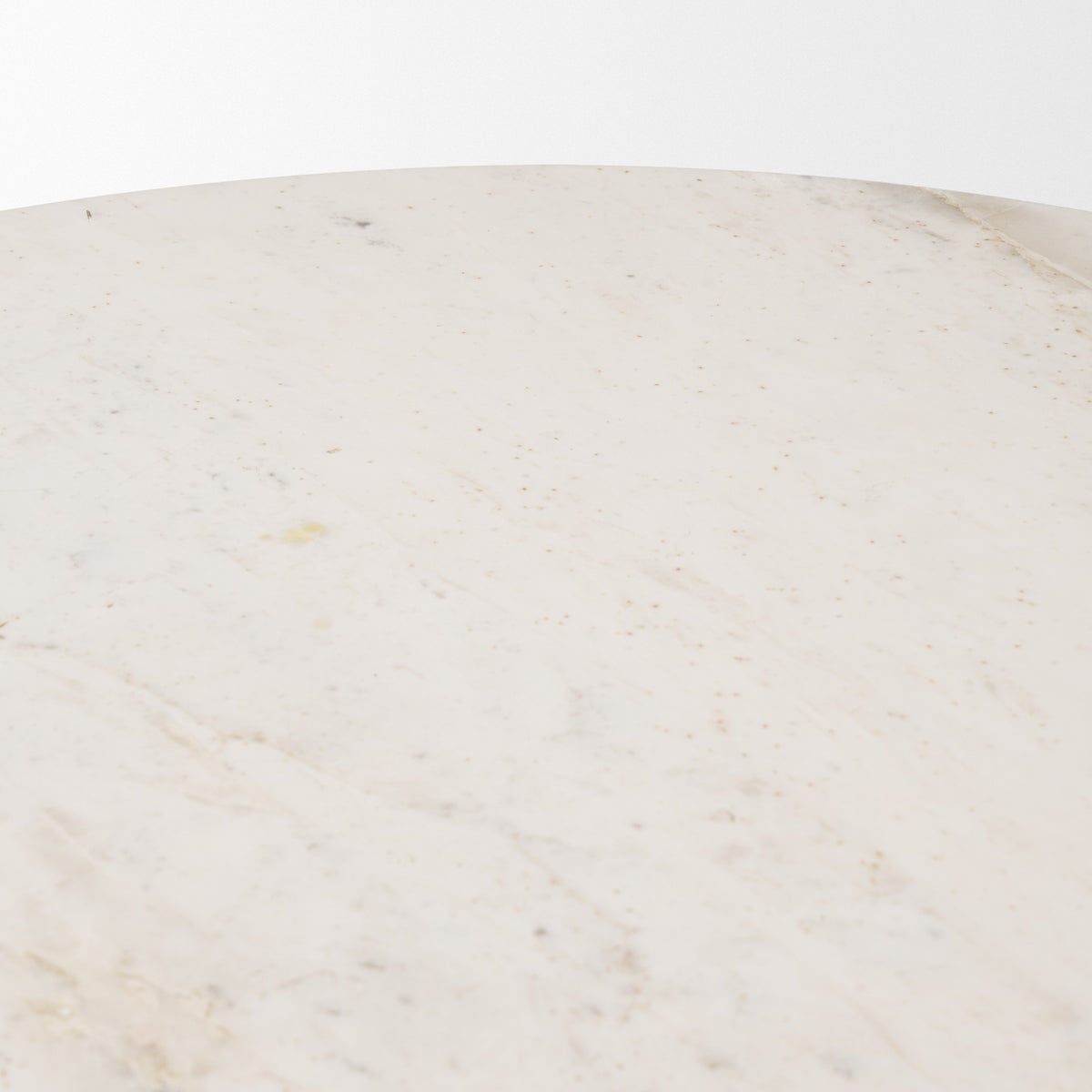 Mercana Veneto 40" Round Dining Table | Modern | White Marble & Black Metal | Seats 4