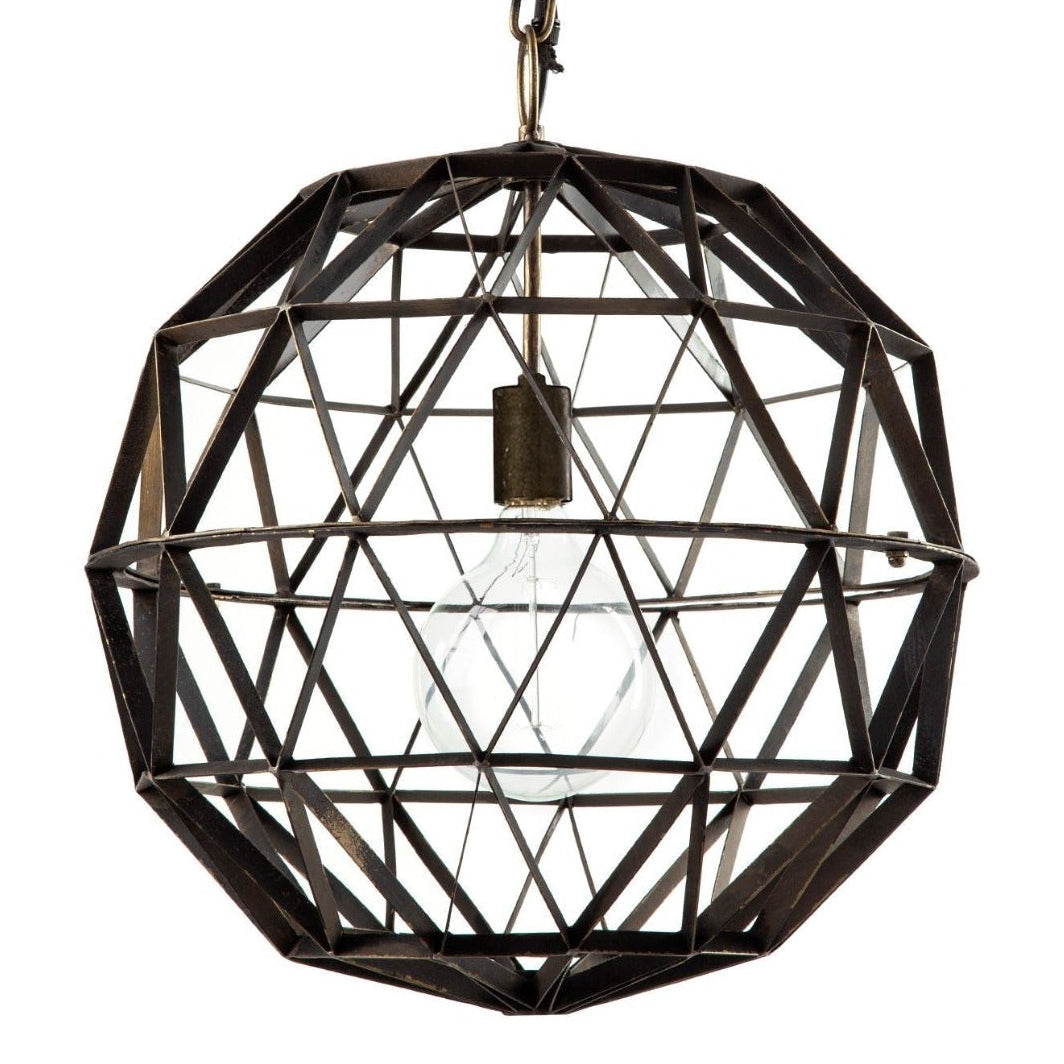 Mercana Dyson Black Metal Triangular Orb Pendant, primary product view