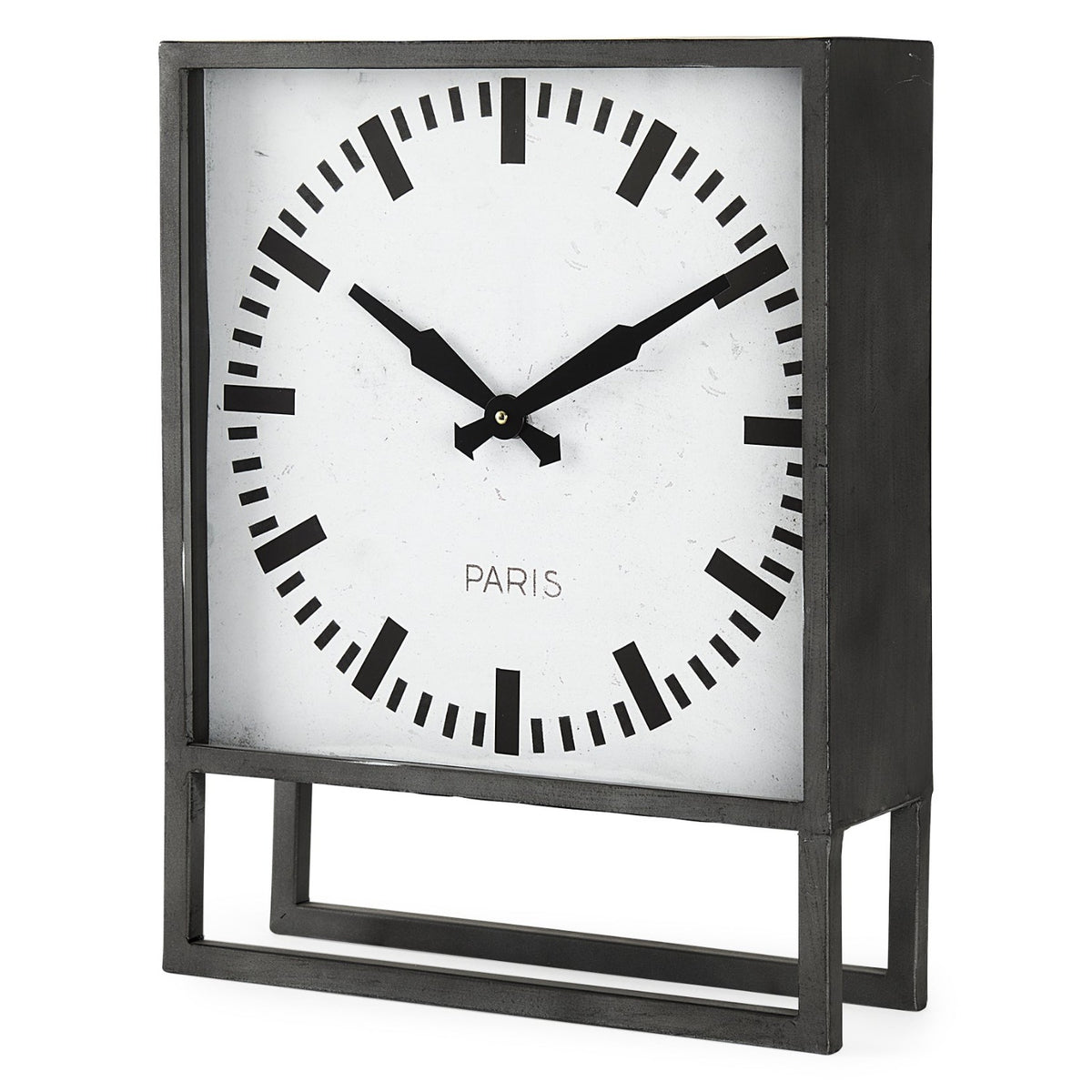 Mercana Felix Gray Metal Square Table Clock