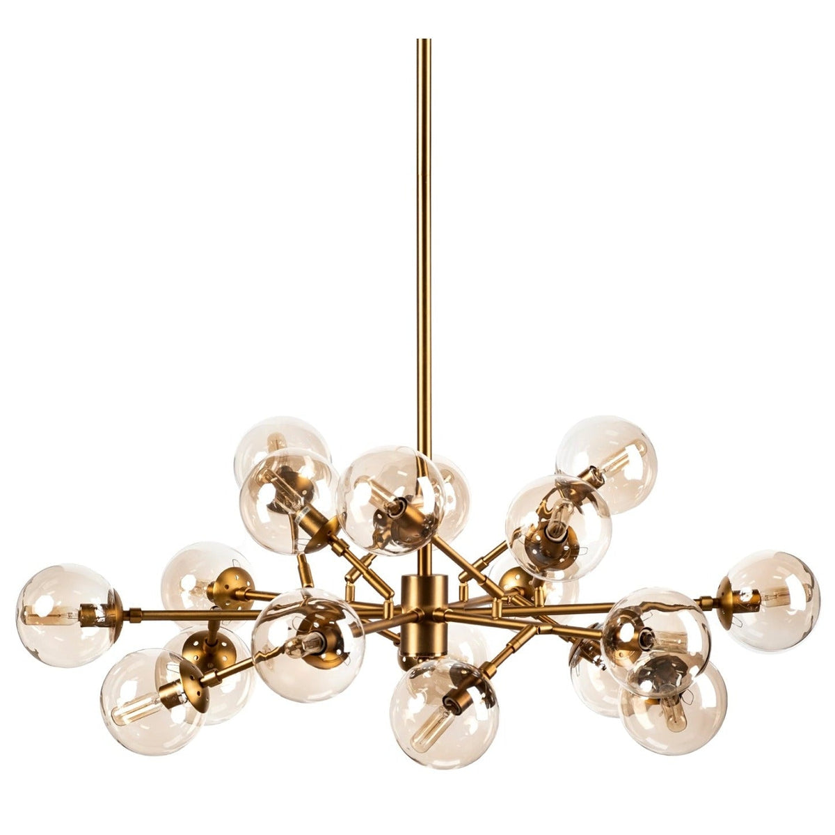Mercana Rudyard Glass Globe and Gold Metal Chandelier, primary product view
