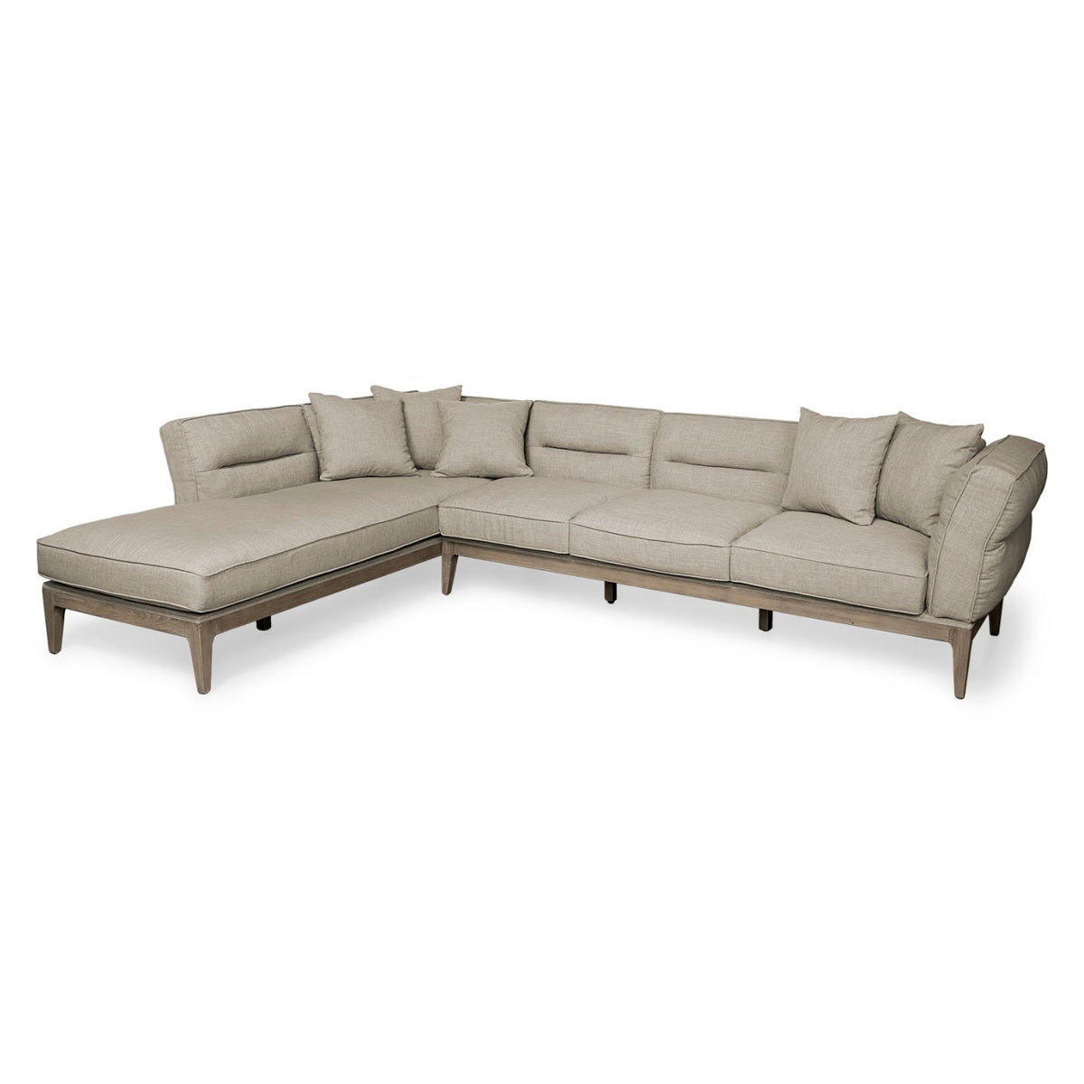 Mercana Denali IV Beige Upholstered Wooden Frame Left Four Seater Sectional Sofa, primary product view