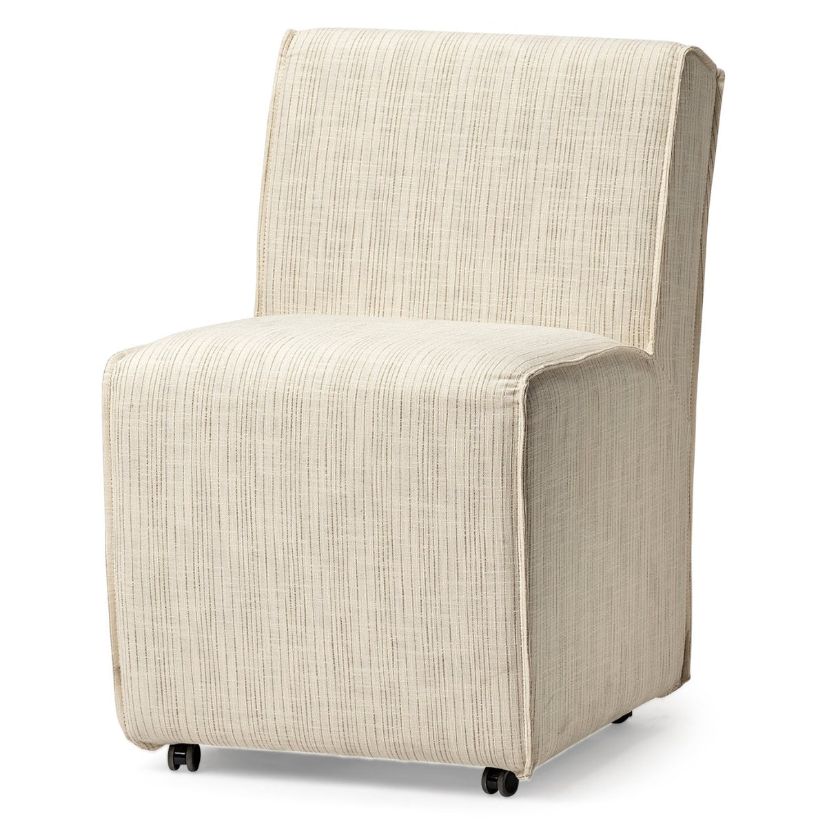 Mercana Damon Cream w/Caster Base Barrel Back Dining Arm Chair Set of 2, primary product view