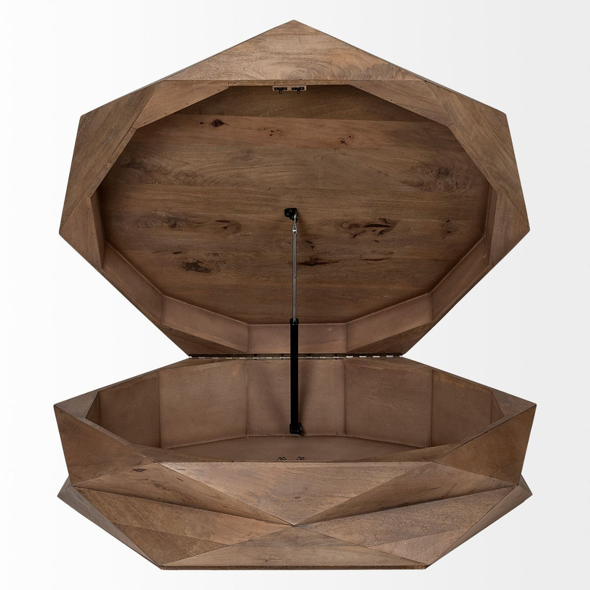 Mercana Arreto 48" Hexagonal Hinged Solid Wood Top and Base Coffee Table