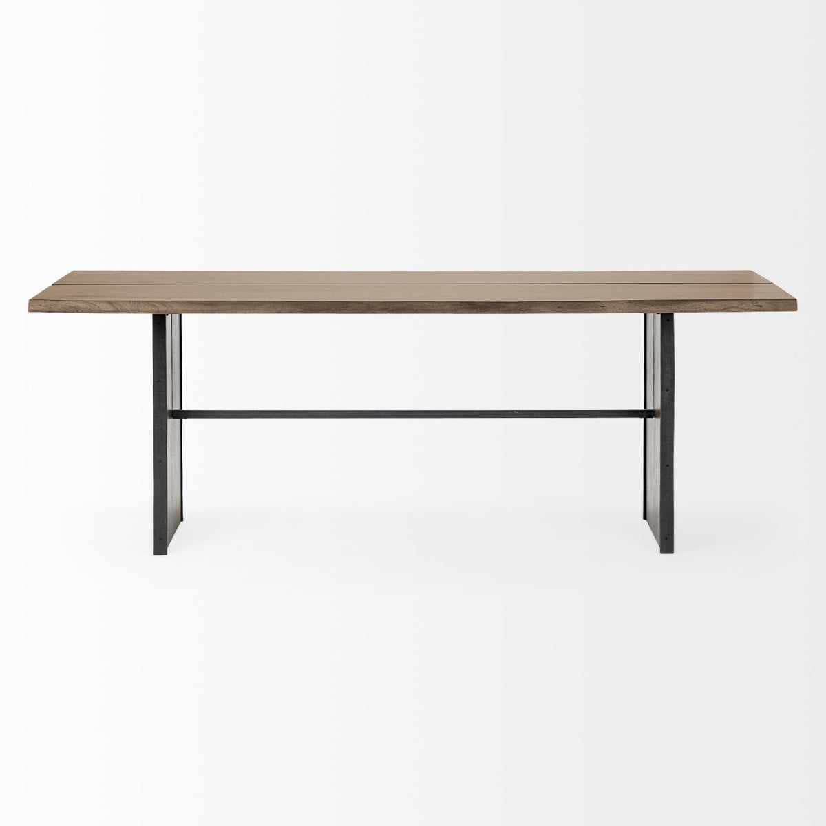 Mercana Ledger 84"L x 38"W Trestle Dining Table | Modern | Brown Wood | Seats 8