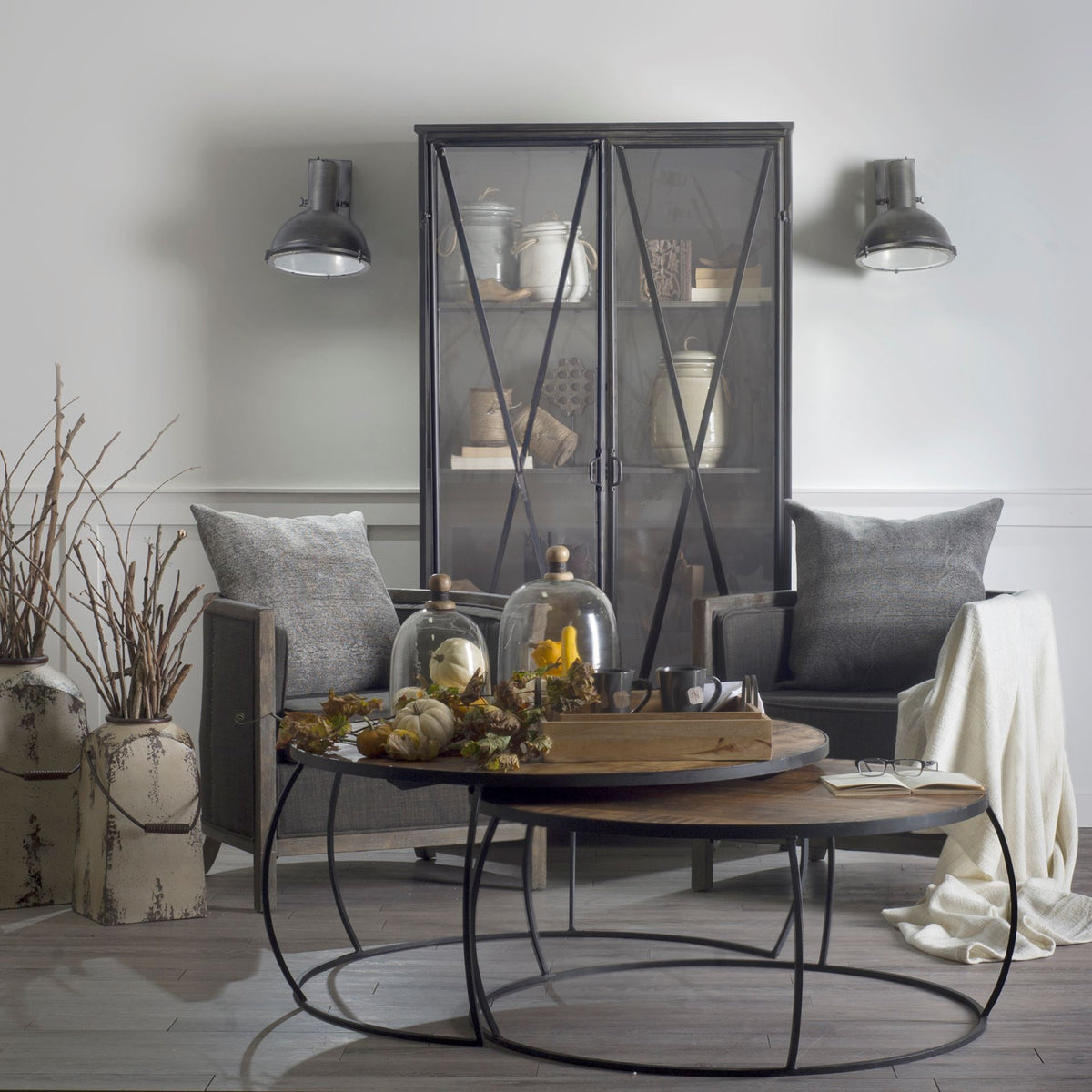 Mercana Taza Gray Metal Dome Shade Wall Sconce