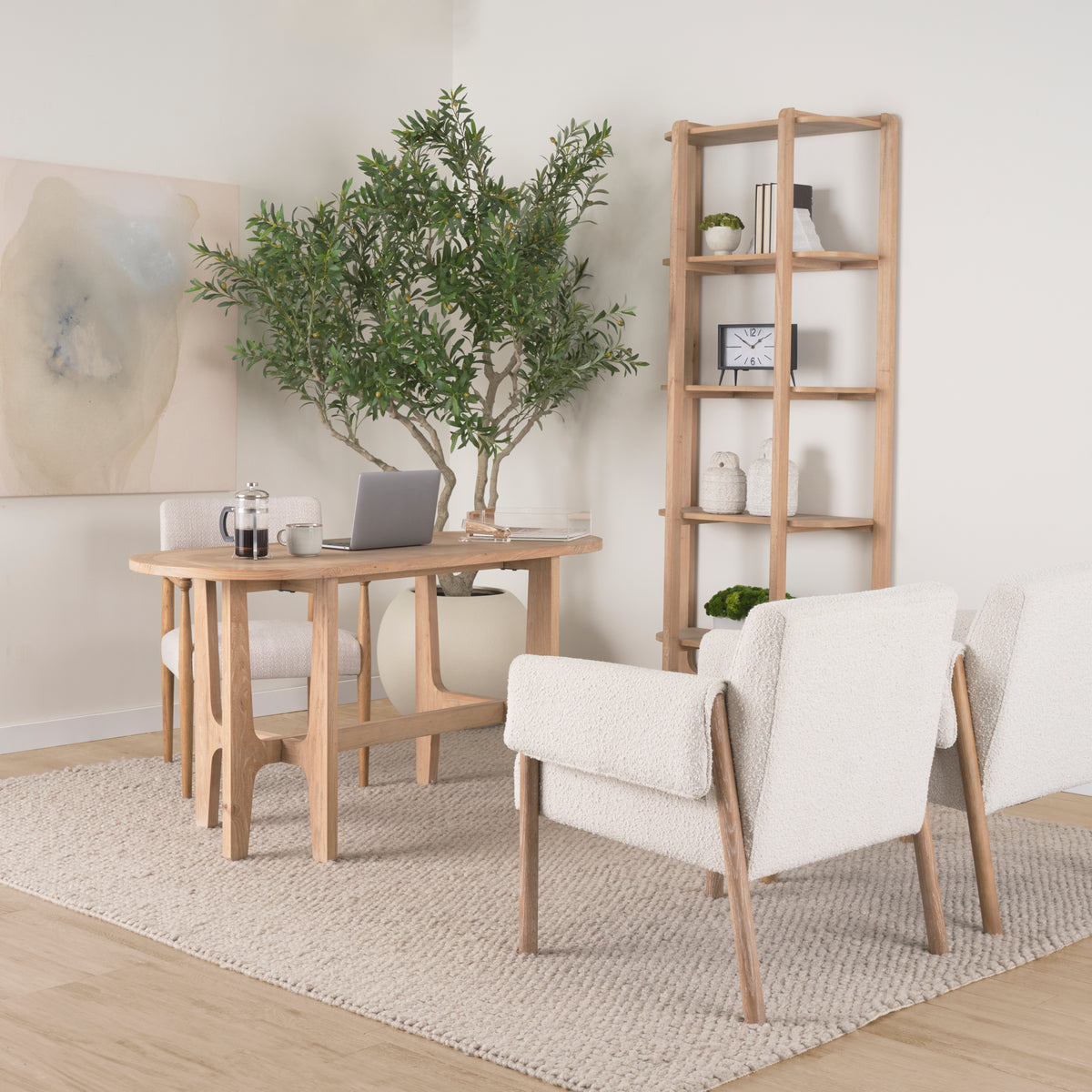 Mercana Taylin Light Brown Solid Wood Desk