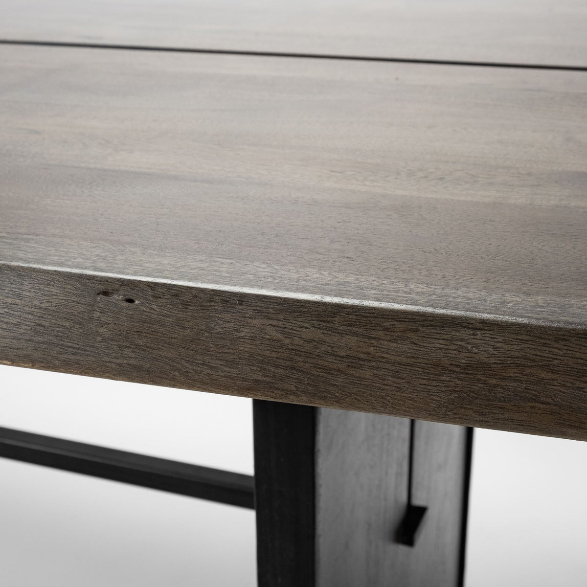 Mercana Ledger 84"L x 38"W Trestle Dining Table | Modern | Brown Wood | Seats 8