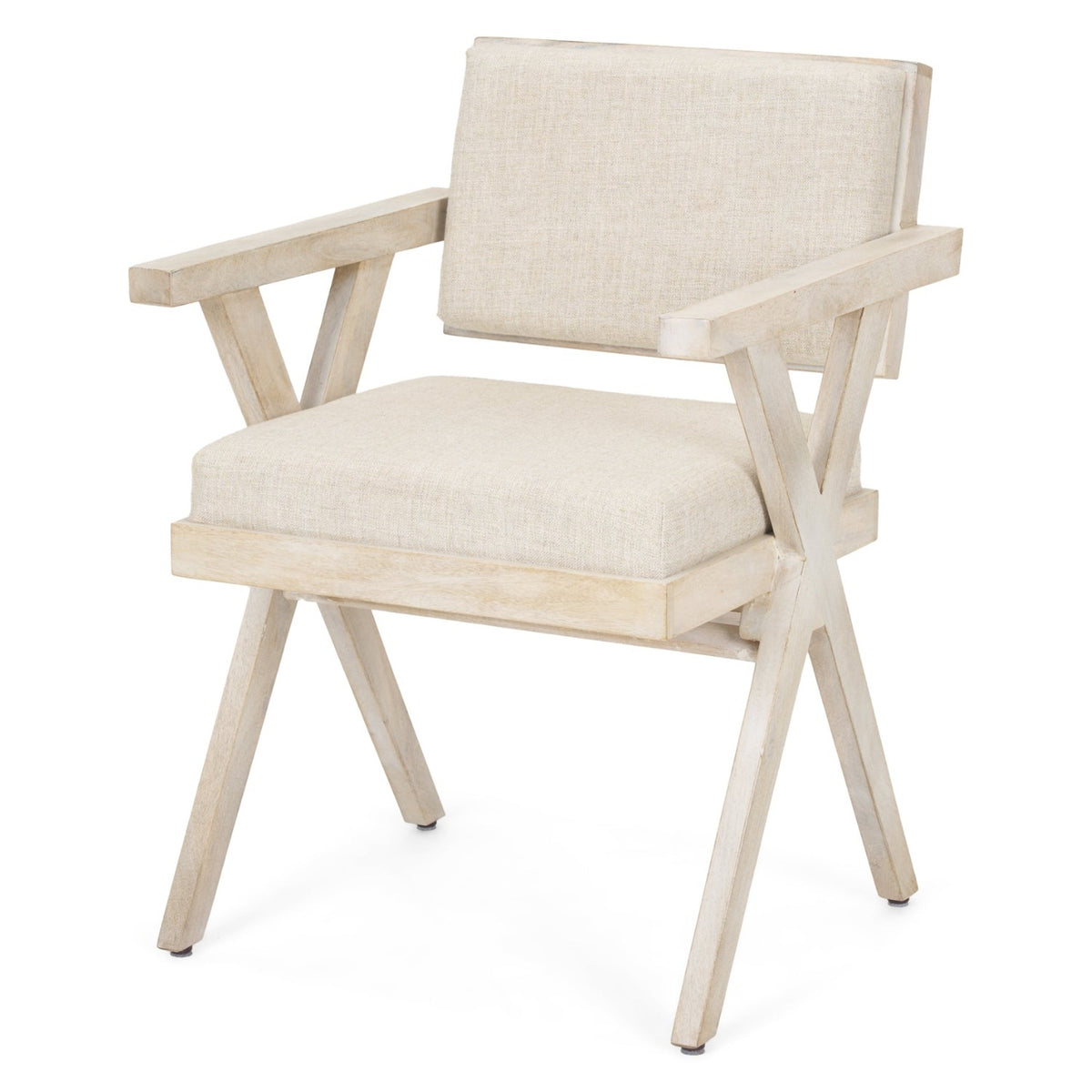 Mercana Topanga Cream w/Blonde Wooden Open Back Dining Arm Chair Set of 2, primary product view