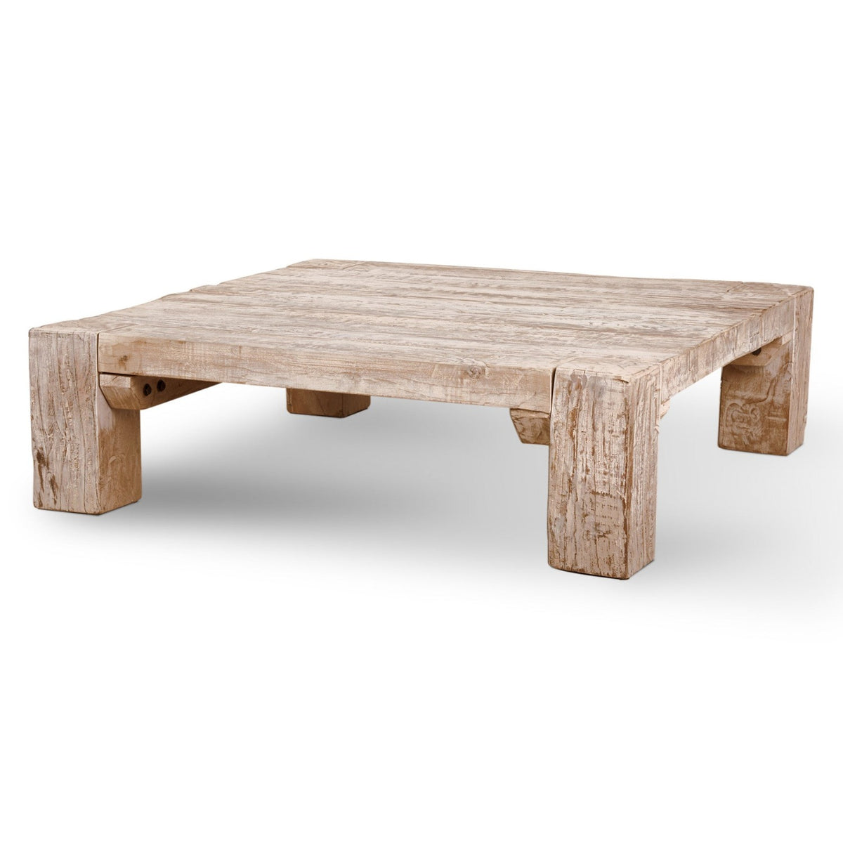 Mercana McArthur Square Reclaimed Solid Wood Coffee Table in Brown, primary product view