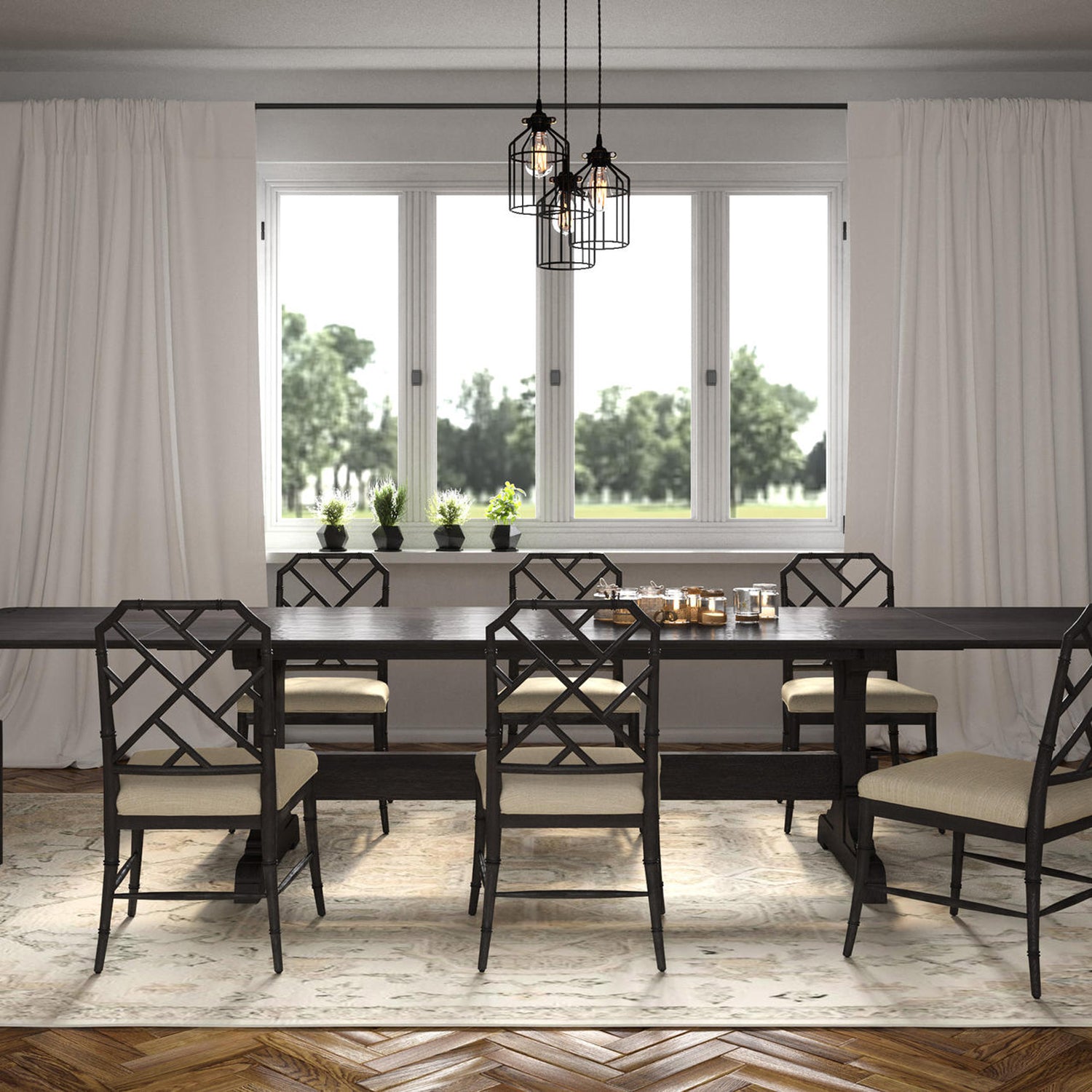 Jonathan Charles Timeless Epoch Trestle Dining Table