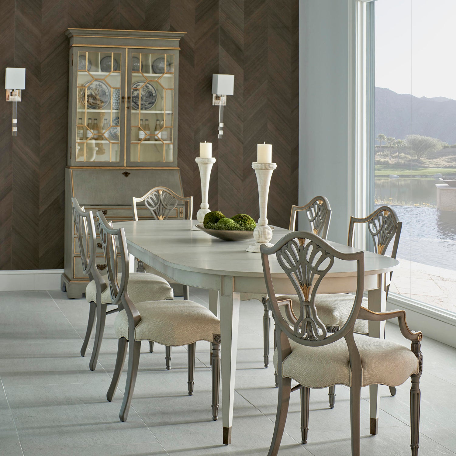 Jonathan Charles Timeless Synodic Swedish Dining Table – Paynes Gray