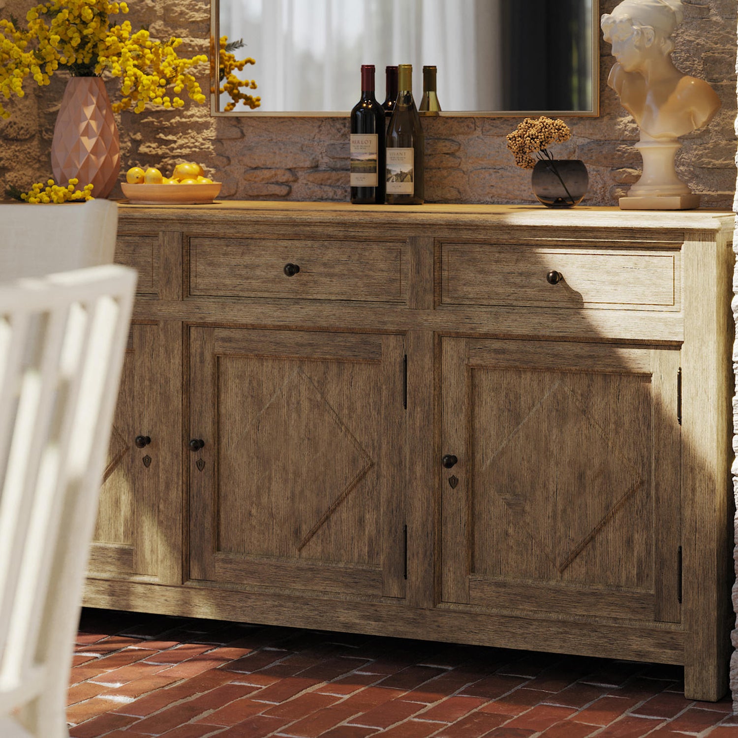 Jonathan Charles Timeless Eon Rustic French Credenza