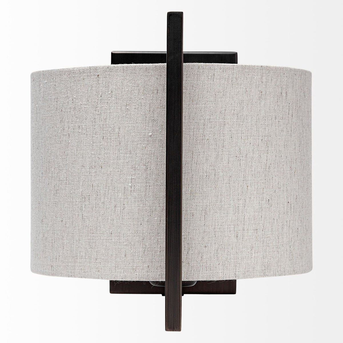 Mercana Smithe Black Toned Metal Cream Lampshade Wall Sconce, primary product view