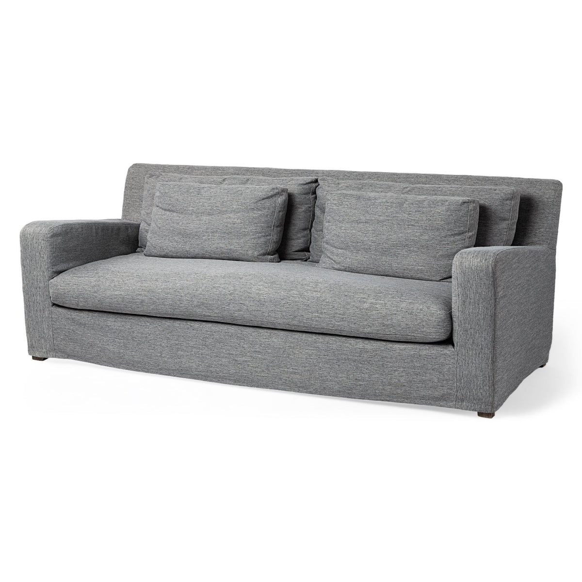 Mercana Denly II Casterock Gray Slipcover Three Seater Sofa, primary product view