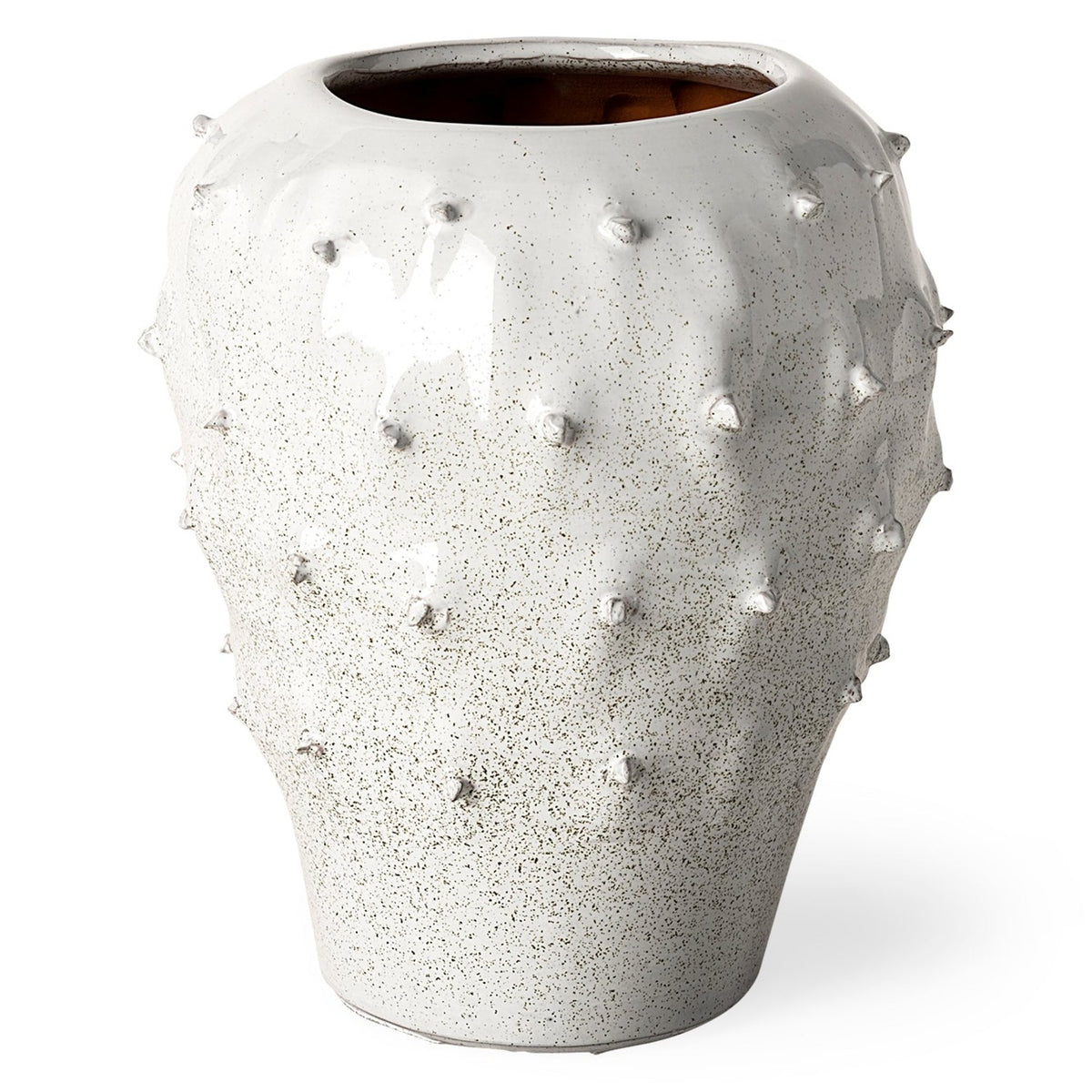 Mercana Julian Small Glossy White Ceramic Spoked Vase, primary product view