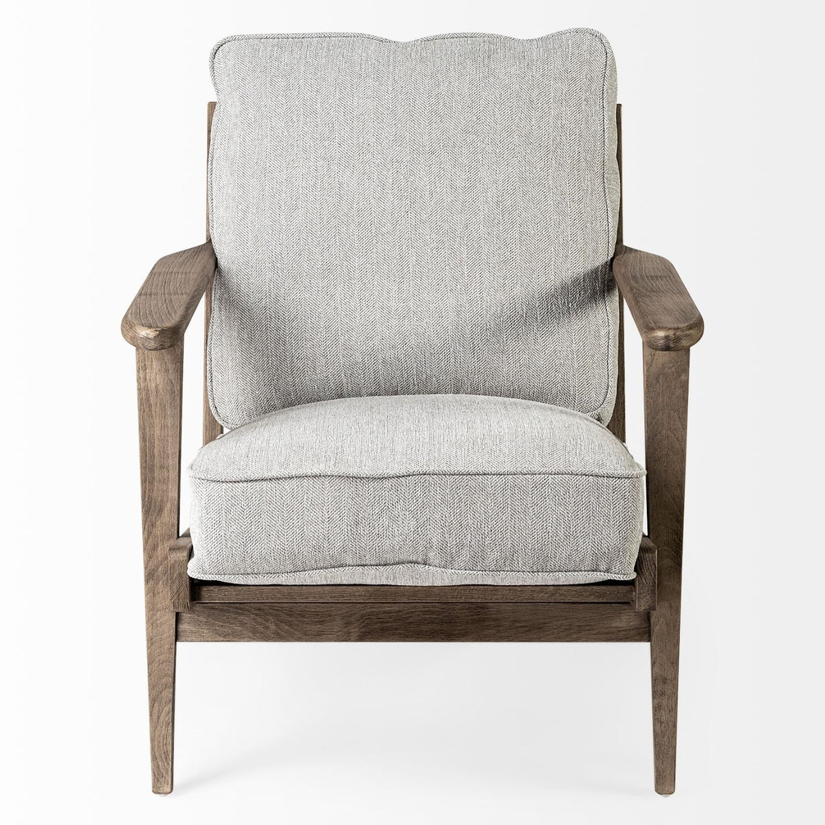 Mercana Olympus VI Frost Grey Fabric Wrapped Wooden Frame Accent Chair