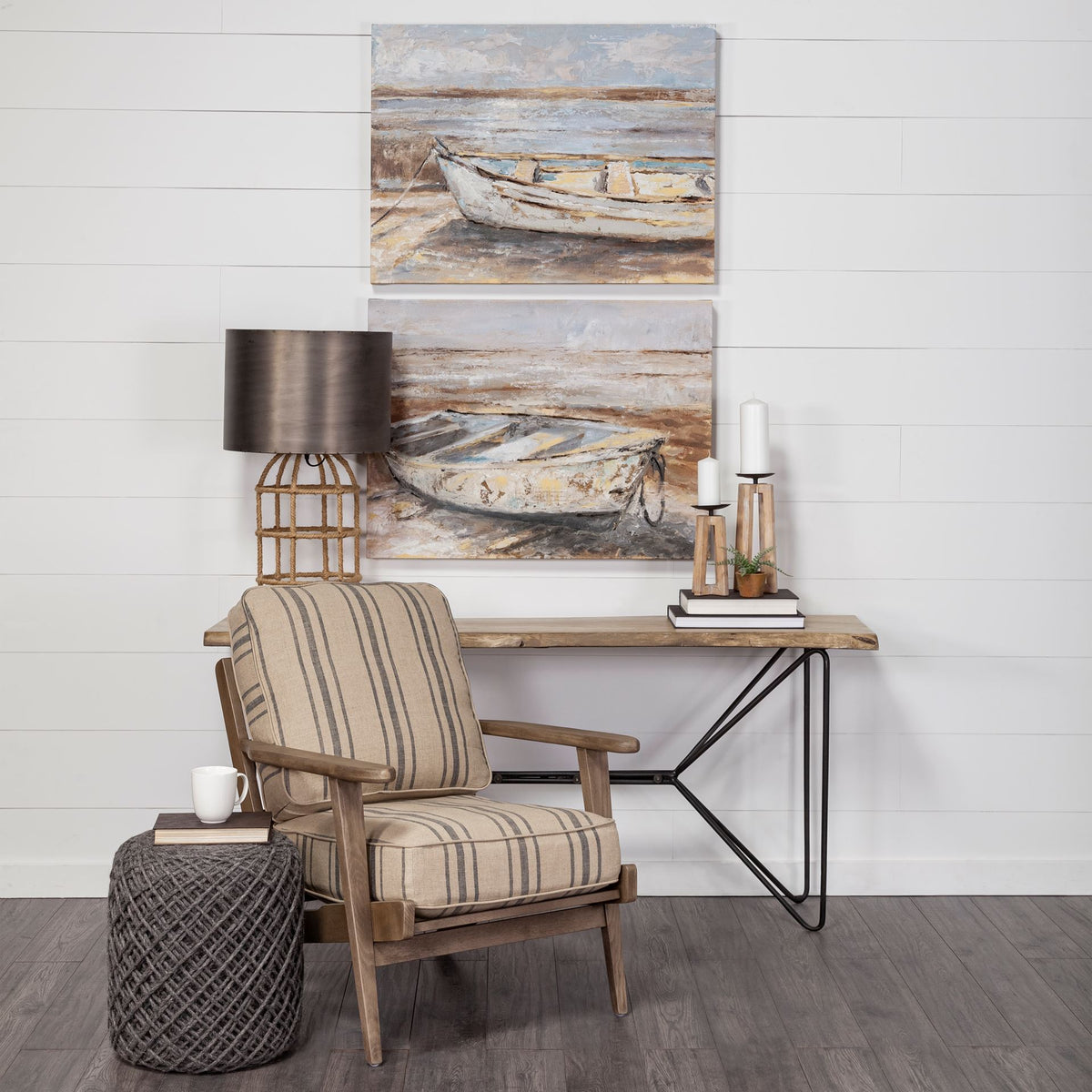 Mercana Papillion I 66L x 16W Natural Solid Wood and Iron Console Table