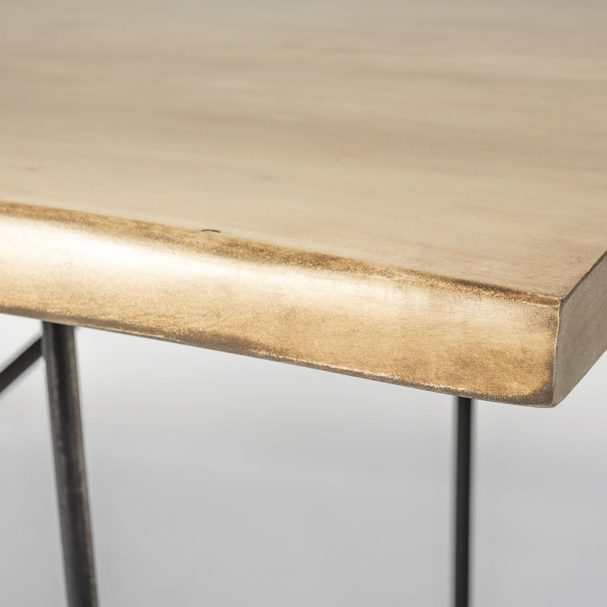 Mercana Papillion 84"L x 40"W Rectangular Dining Table | Modern | Blonde Wood & Black Metal | Seats 8