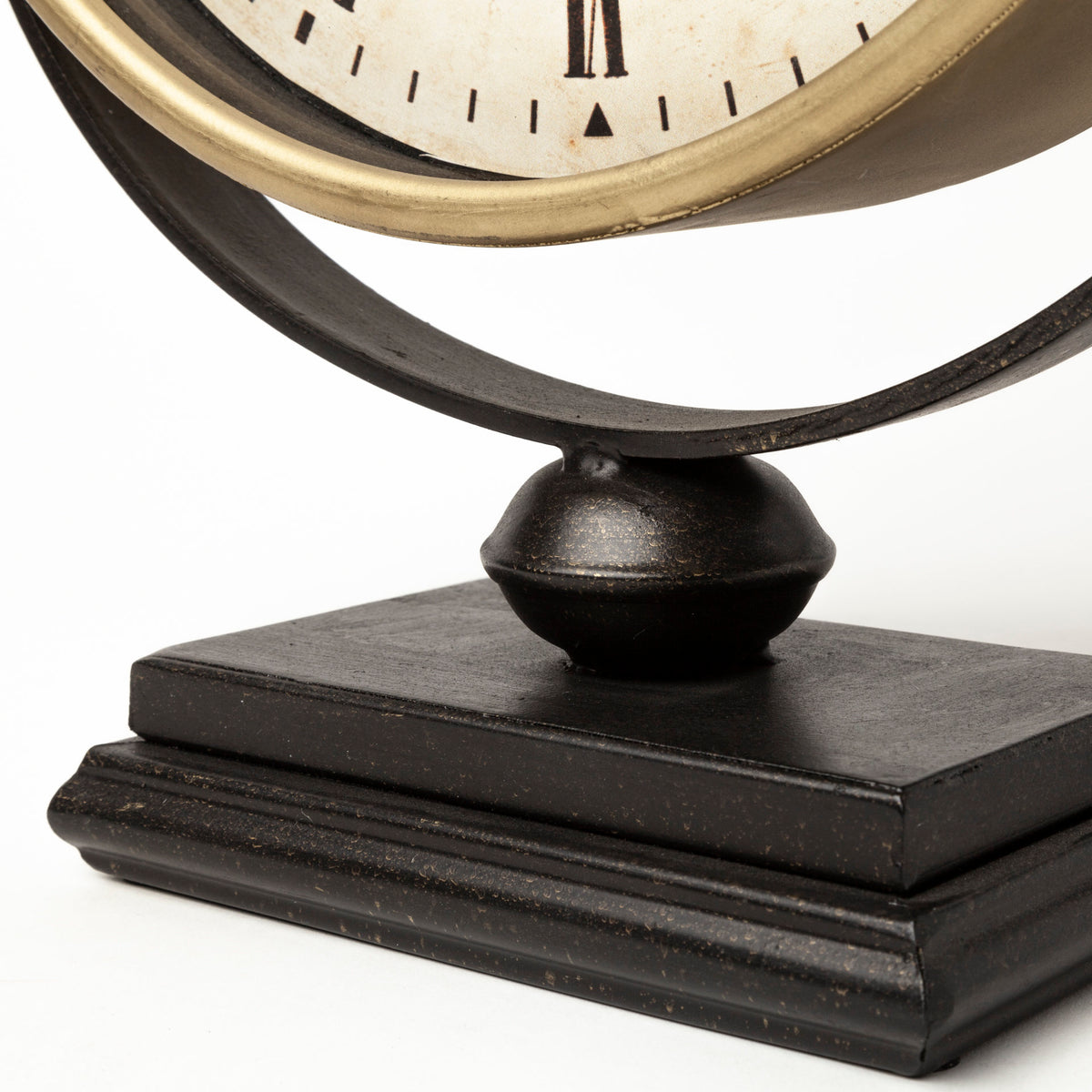 Mercana Houston Gold Metal Half Moon Base Table Clock