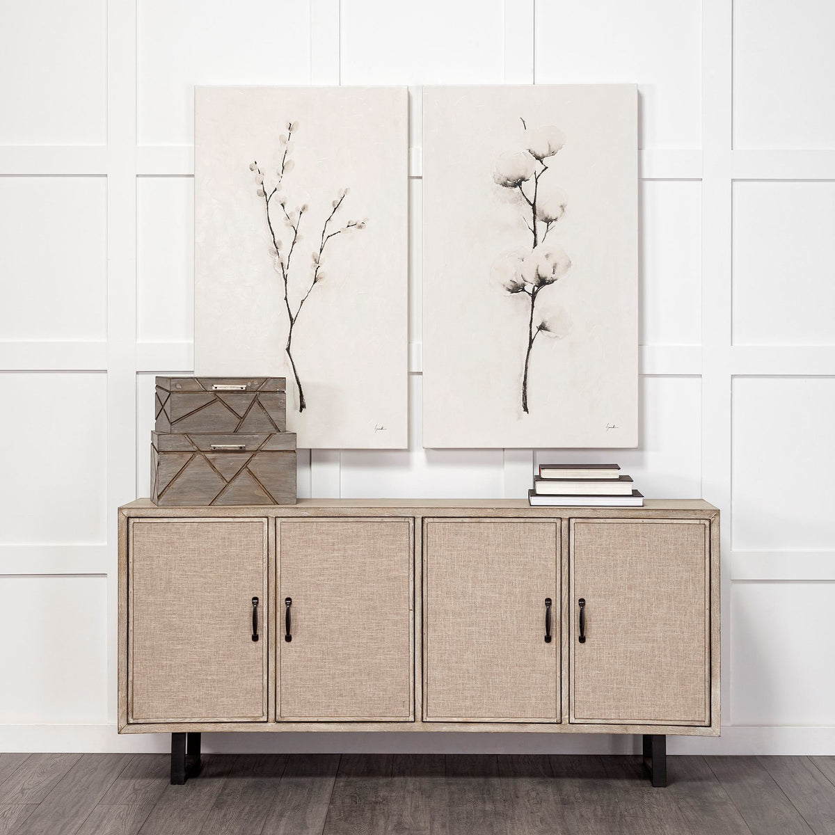 Mercana Niobe (Set of 2) 16L x 11W Gray Wooden Nesting Boxes