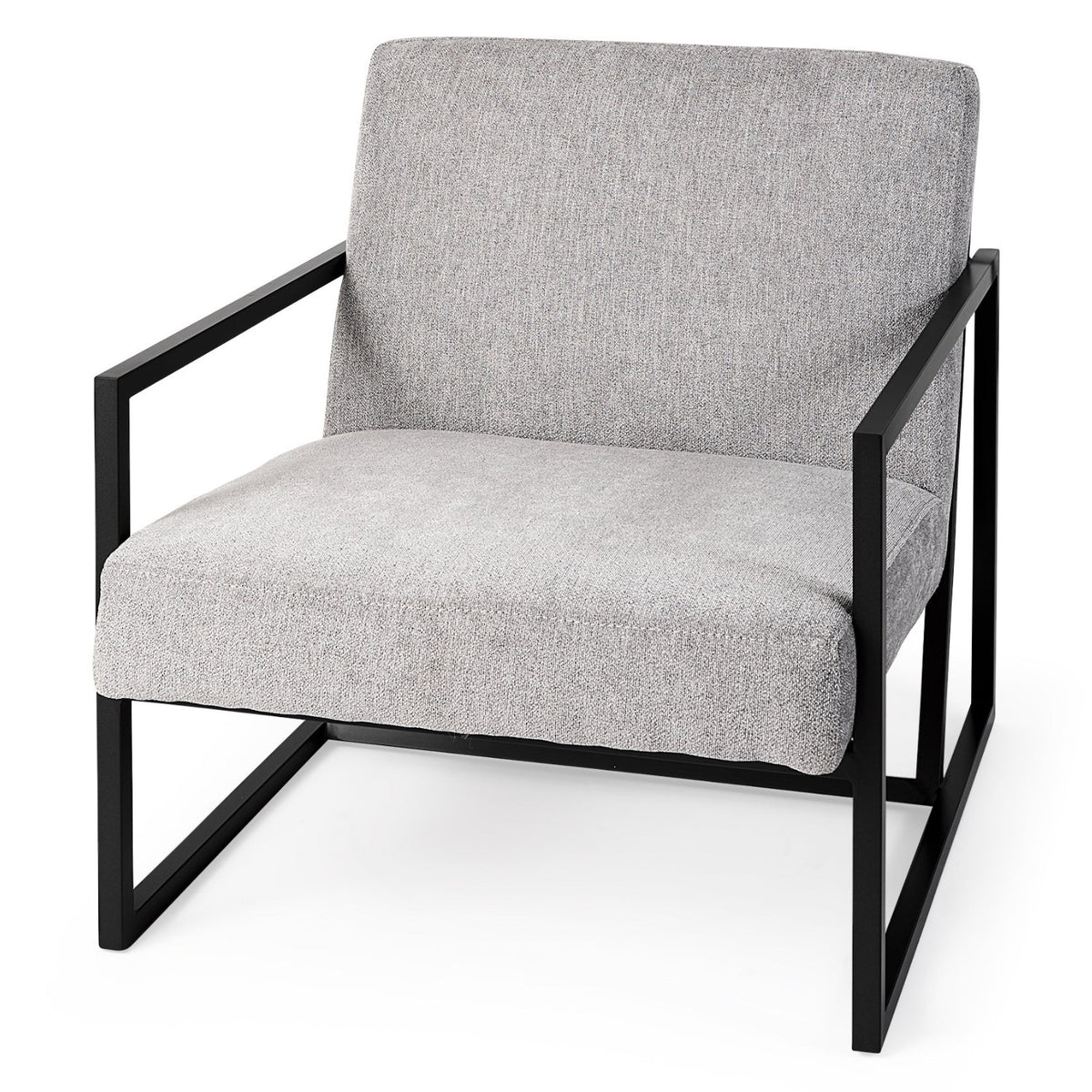 Mercana Armelle Gray Seat w/Black Metal Frame Accent Chair, primary product view