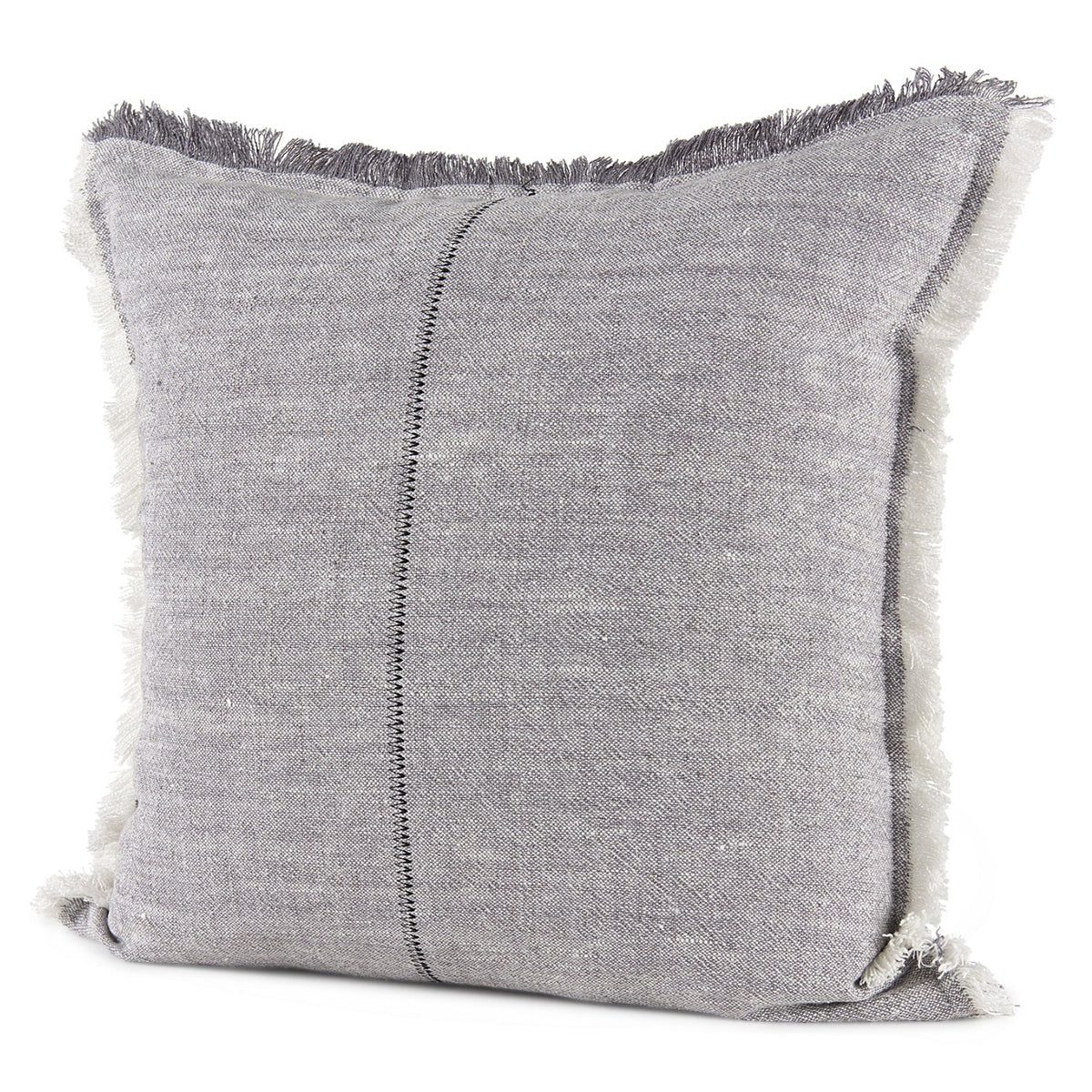 Mercana Thais Blue and Cream Fringed Pillow Cover, primary product view