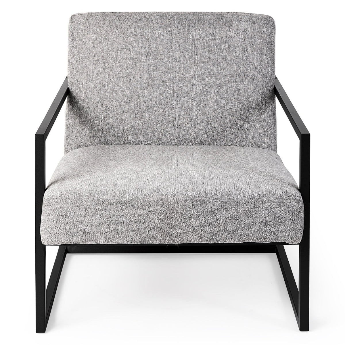 Mercana Armelle Gray Fabric Seat W/Black Metal Frame Accent Chair