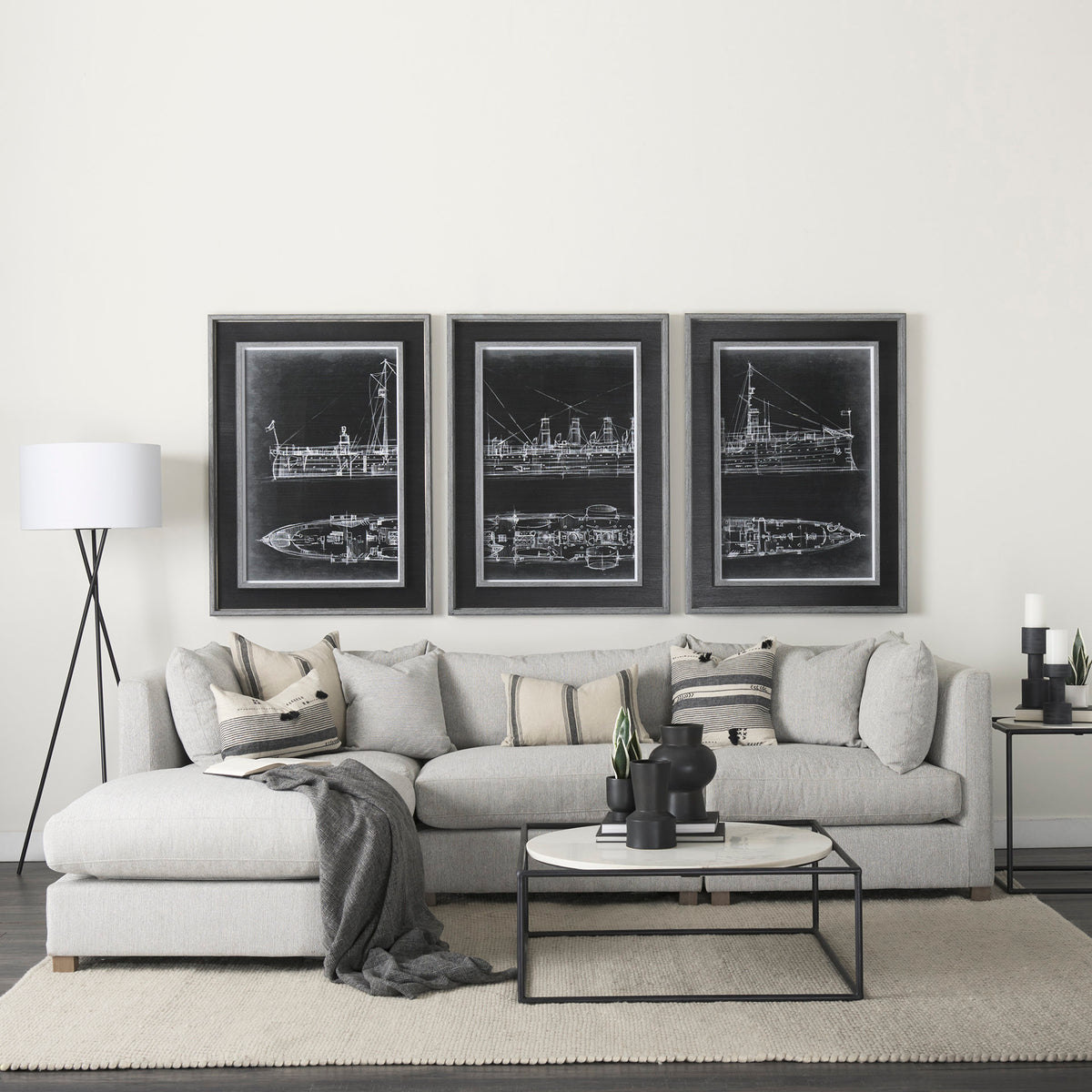 Mercana Valence 2 Piece Light Gray Modular Sofa Set