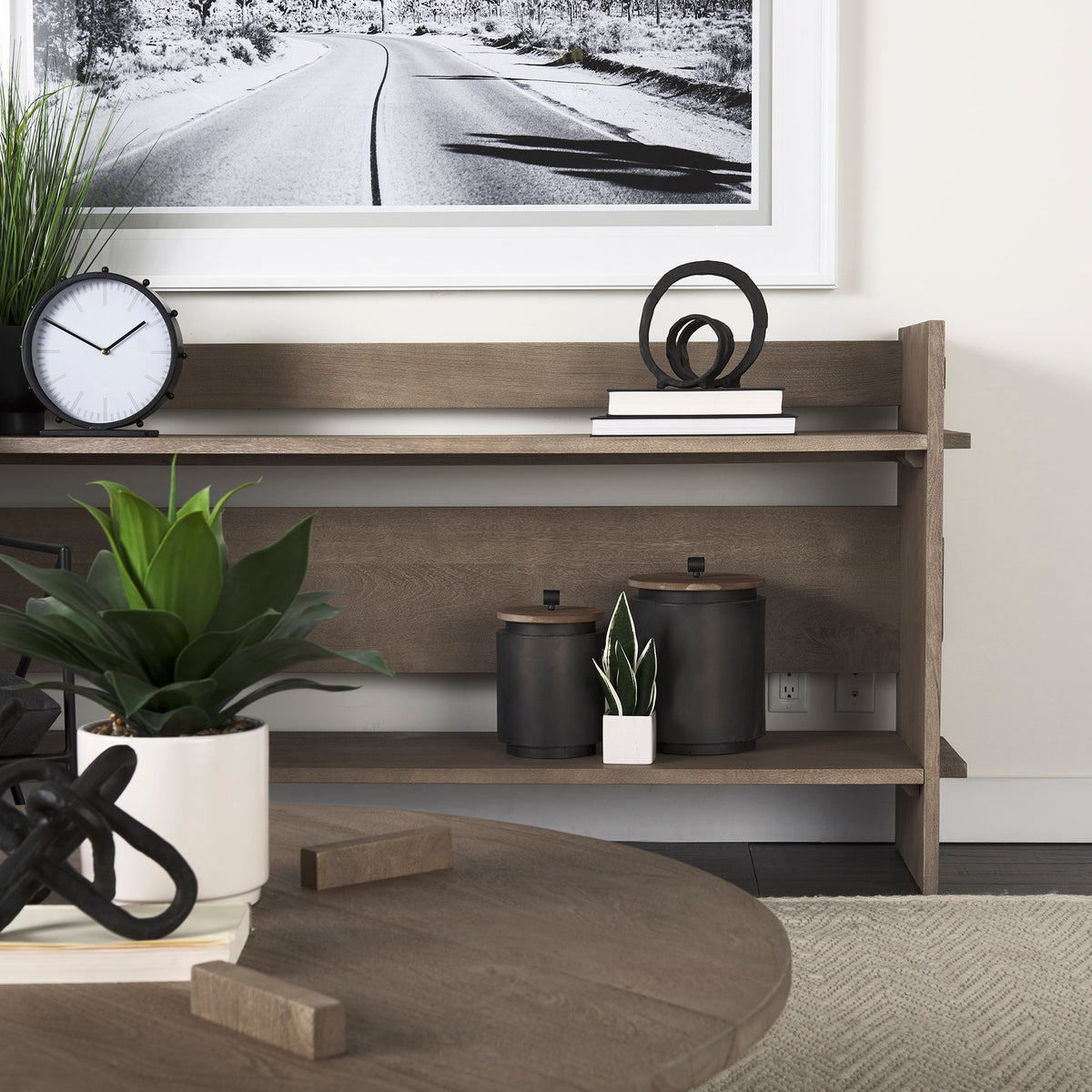 Mercana Aida Light Gray Wood Console Table